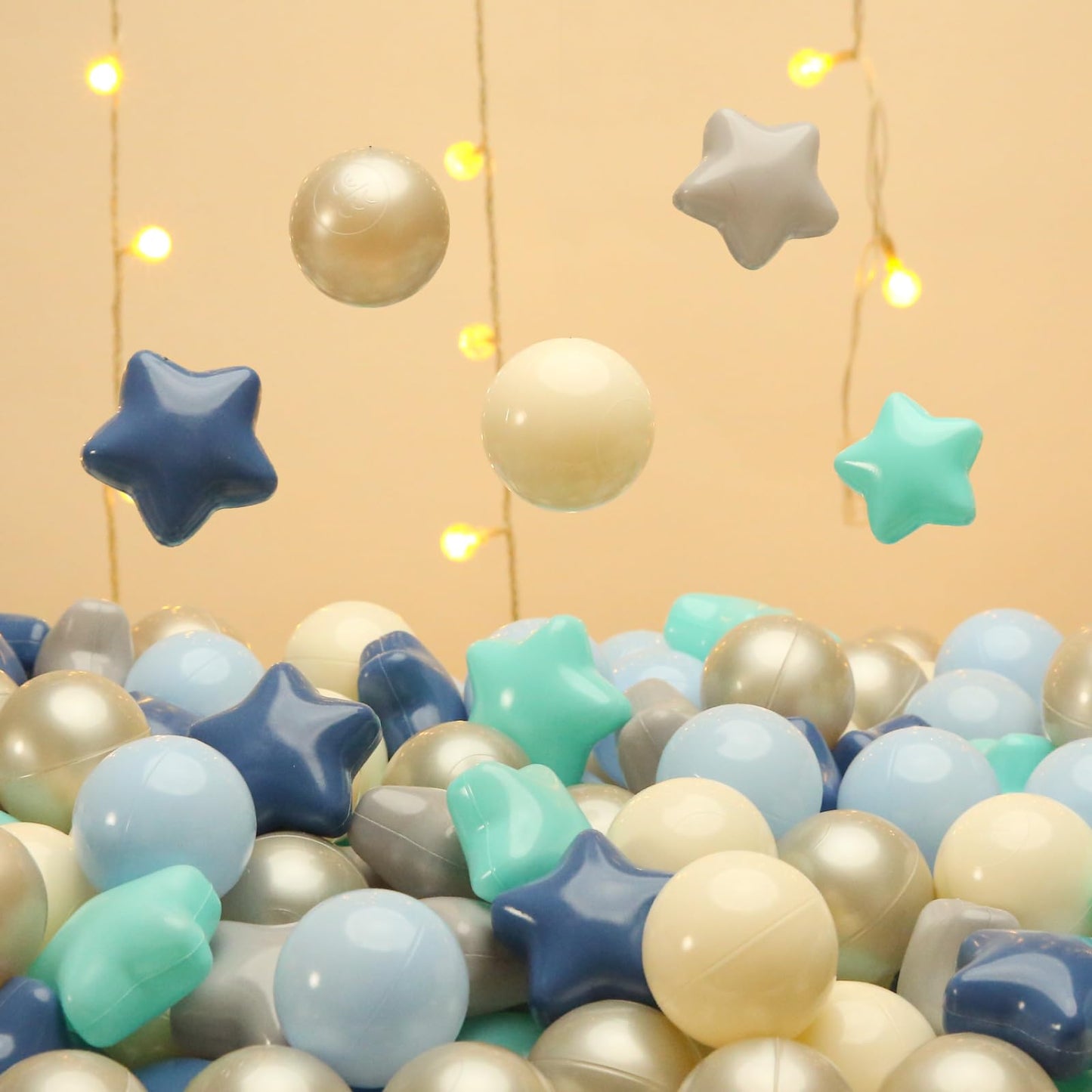 TRENDPLAY Star Ball Pit Balls - 200 Blue Balls for Toddlers | Safe, Durable Play