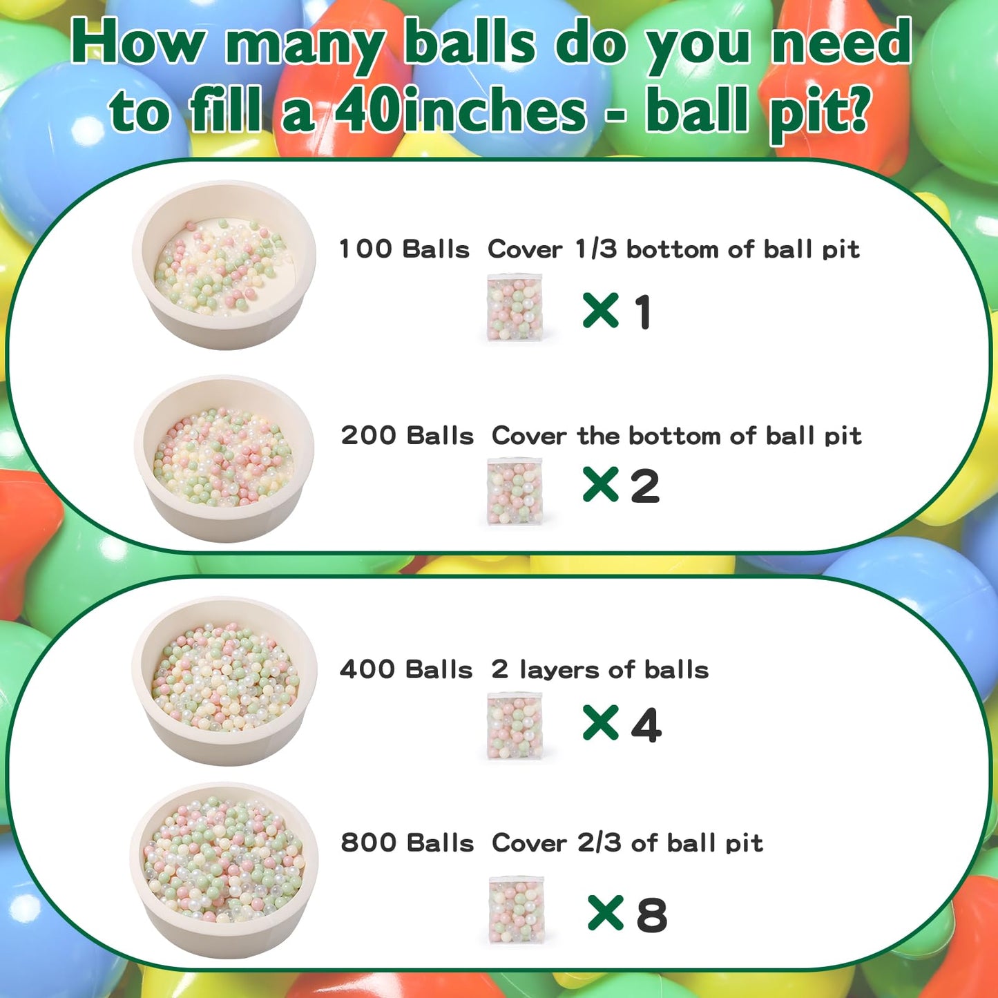 TRENDPLAY Plastic Balls for Ball Pits – Pack of 500 Hollow Balls, Safe and Colorful Play