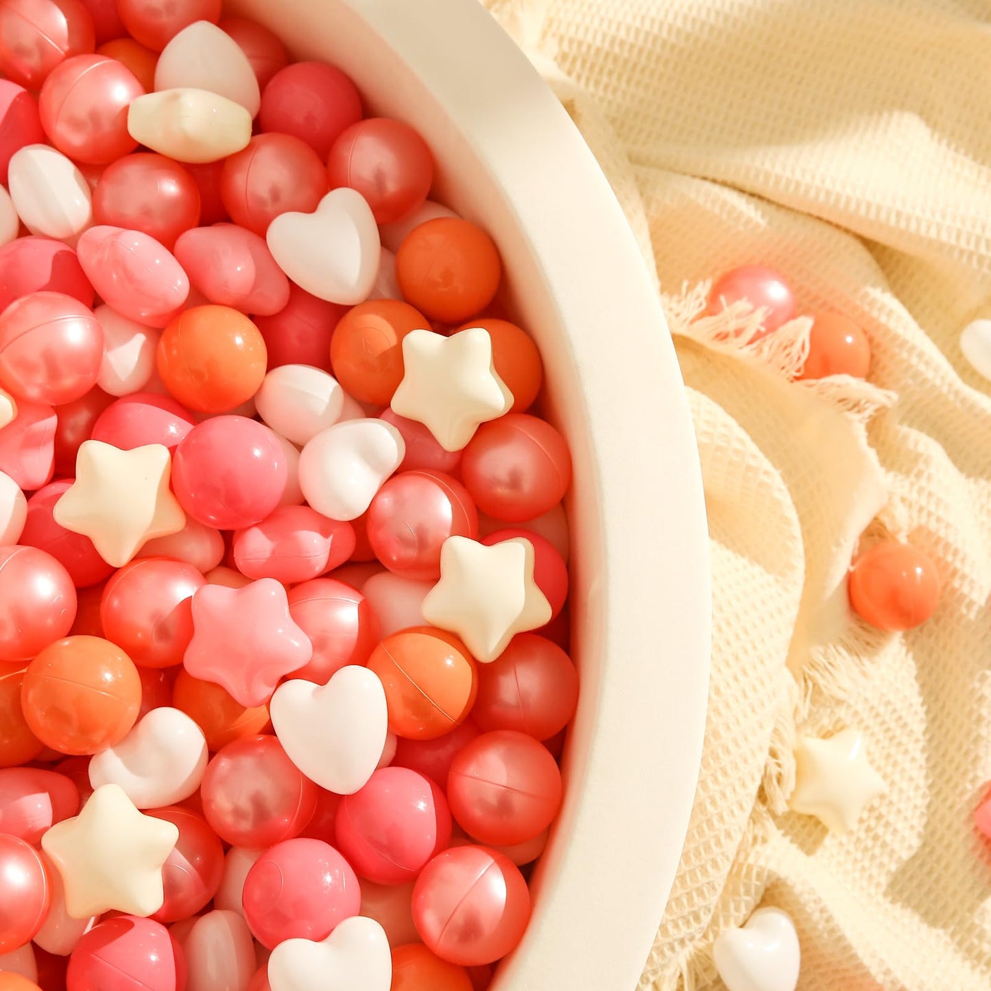 TRENDPLAY Ball Pit Balls – Star & Heart Shapes, 100 Count | Safe, Colorful Play for Toddlers