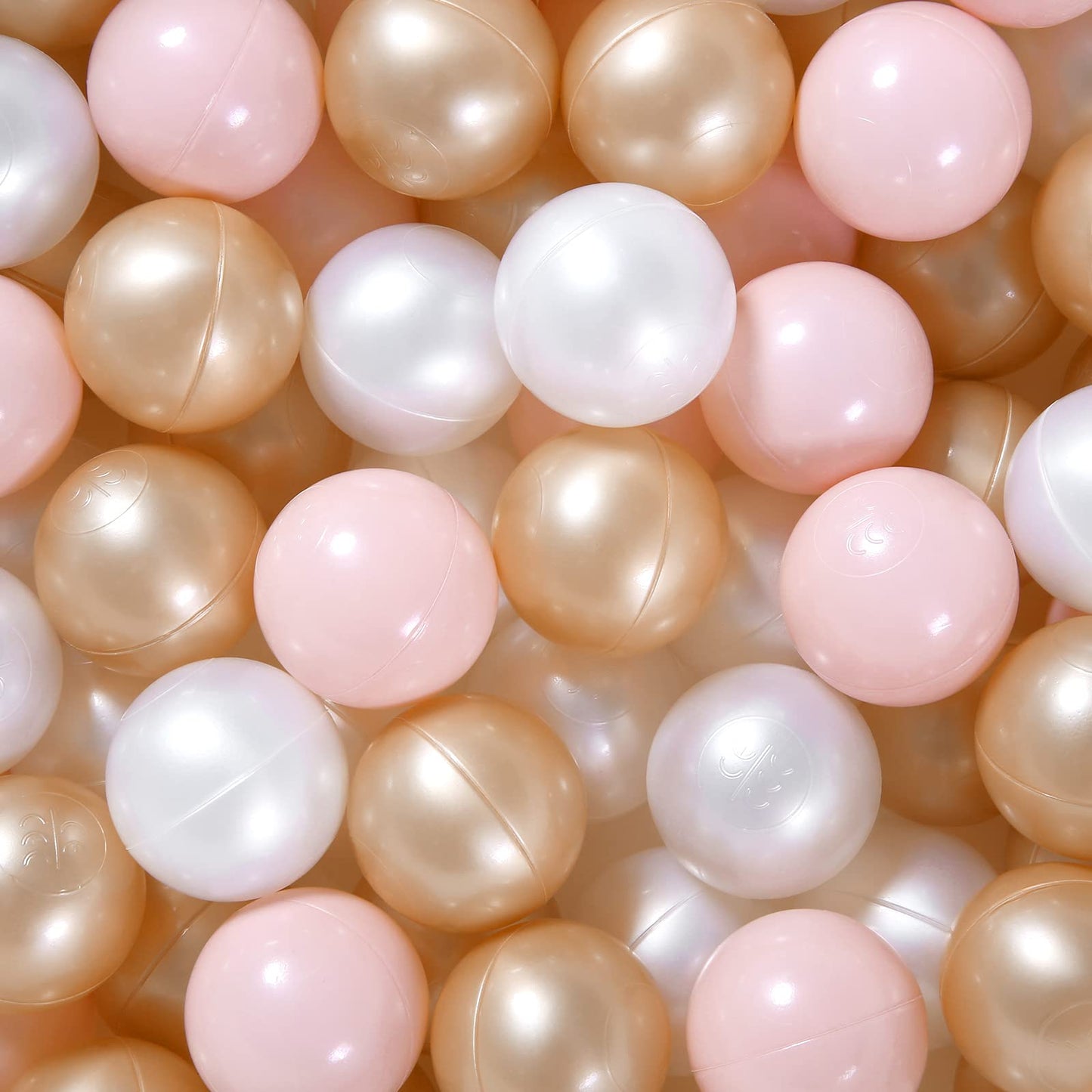 TRENDPLAY 2.2-Inch Plastic Balls – 500-Pack for Ball Pits (Pink, Pearl White & Pearl Brown)