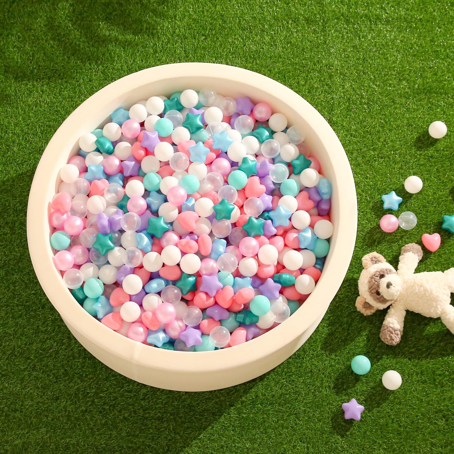 TRENDPLAY Ball Pit Balls – Star & Heart Shapes (500 Count)