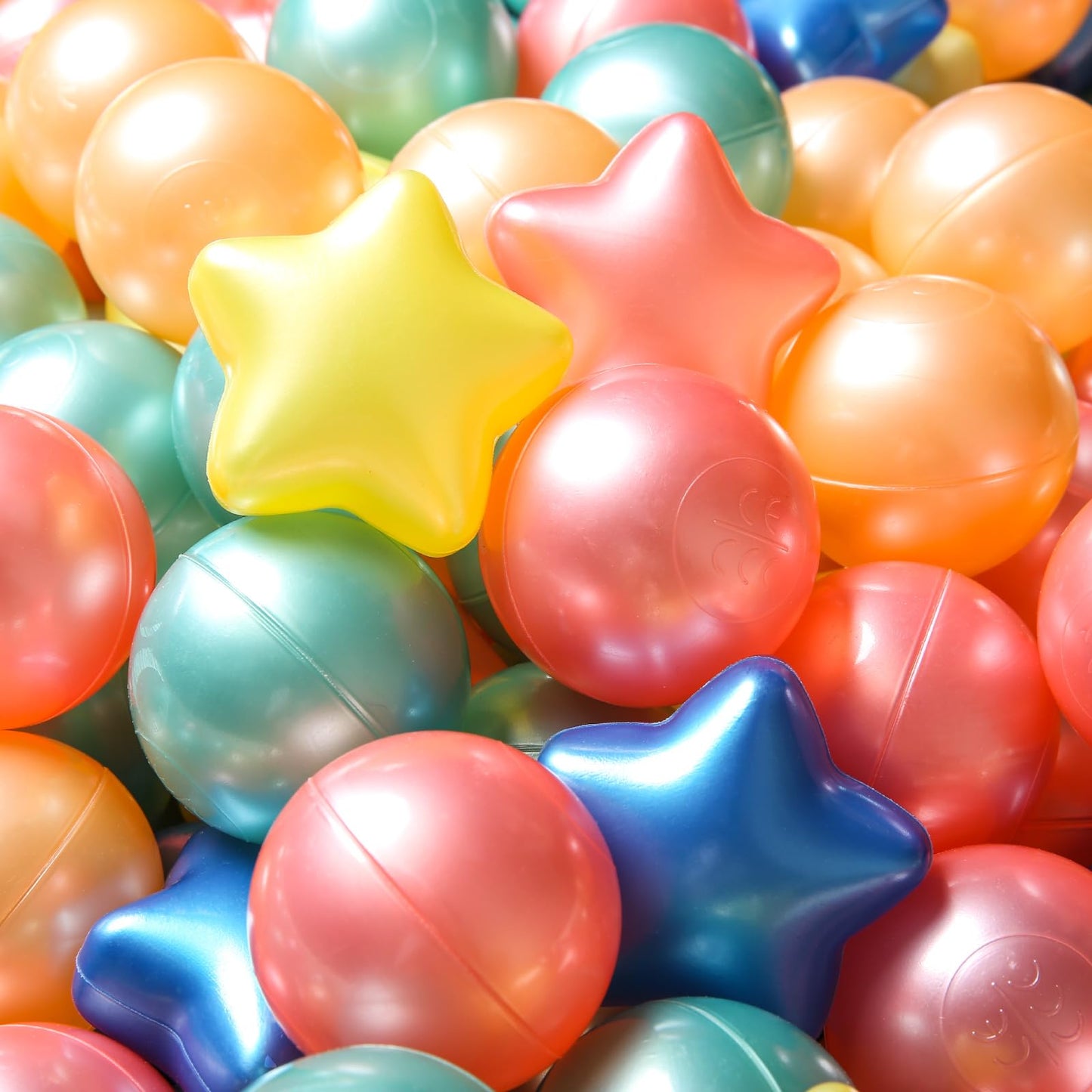 TRENDPLAY Star Ball Pit Balls for Toddlers – 200 Count, Non-Toxic, Pearl Color Mix
