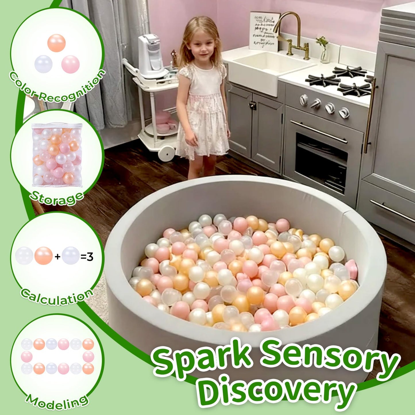 TRENDPLAY 100-Pack Hollow Plastic Balls for Ball Pits – Safe & Colorful