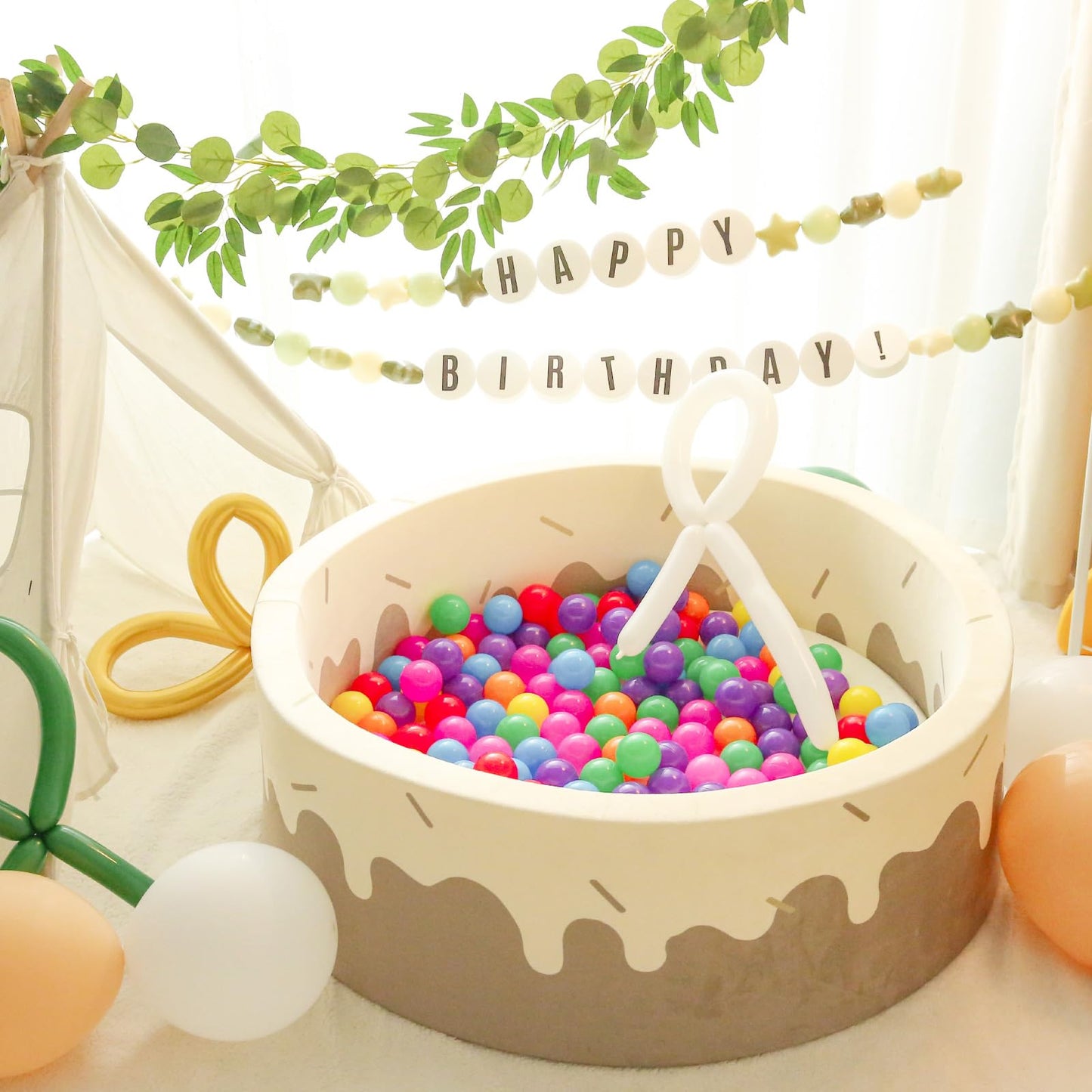 TRENDPLAY Rainbow Ball Pit Balls – 500-Pack, 2.2-inch Hollow Plastic Balls for Toddlers