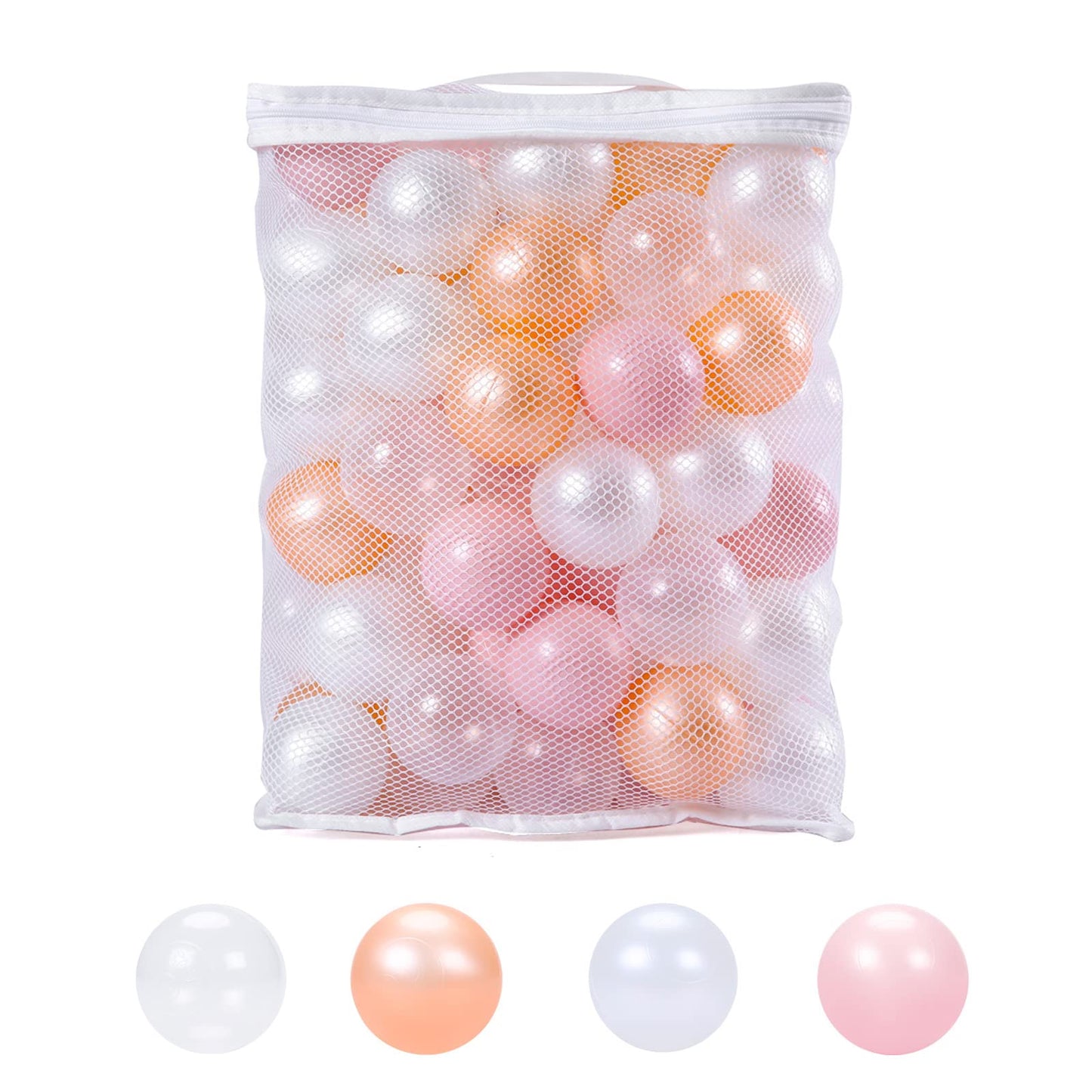 TRENDPLAY Plastic Balls for Ball Pits – 100 Pack Hollow, Safe, Vibrant Play (Pearl Gold Pink)