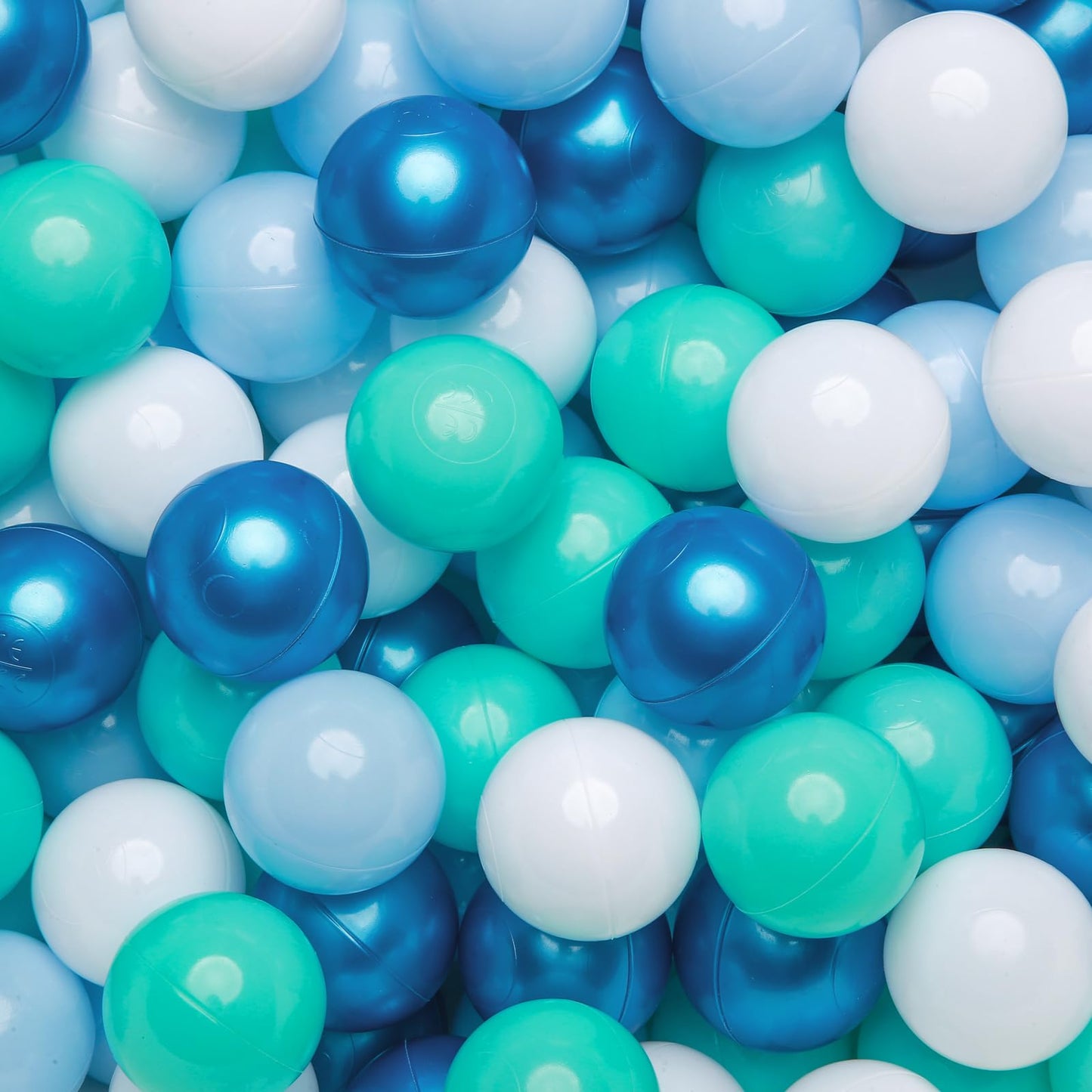 TRENDPLAY Plastic Balls for Ball Pits – Pack of 100 Hollow Balls, Safe & Durable (Pearl Blue + Green)