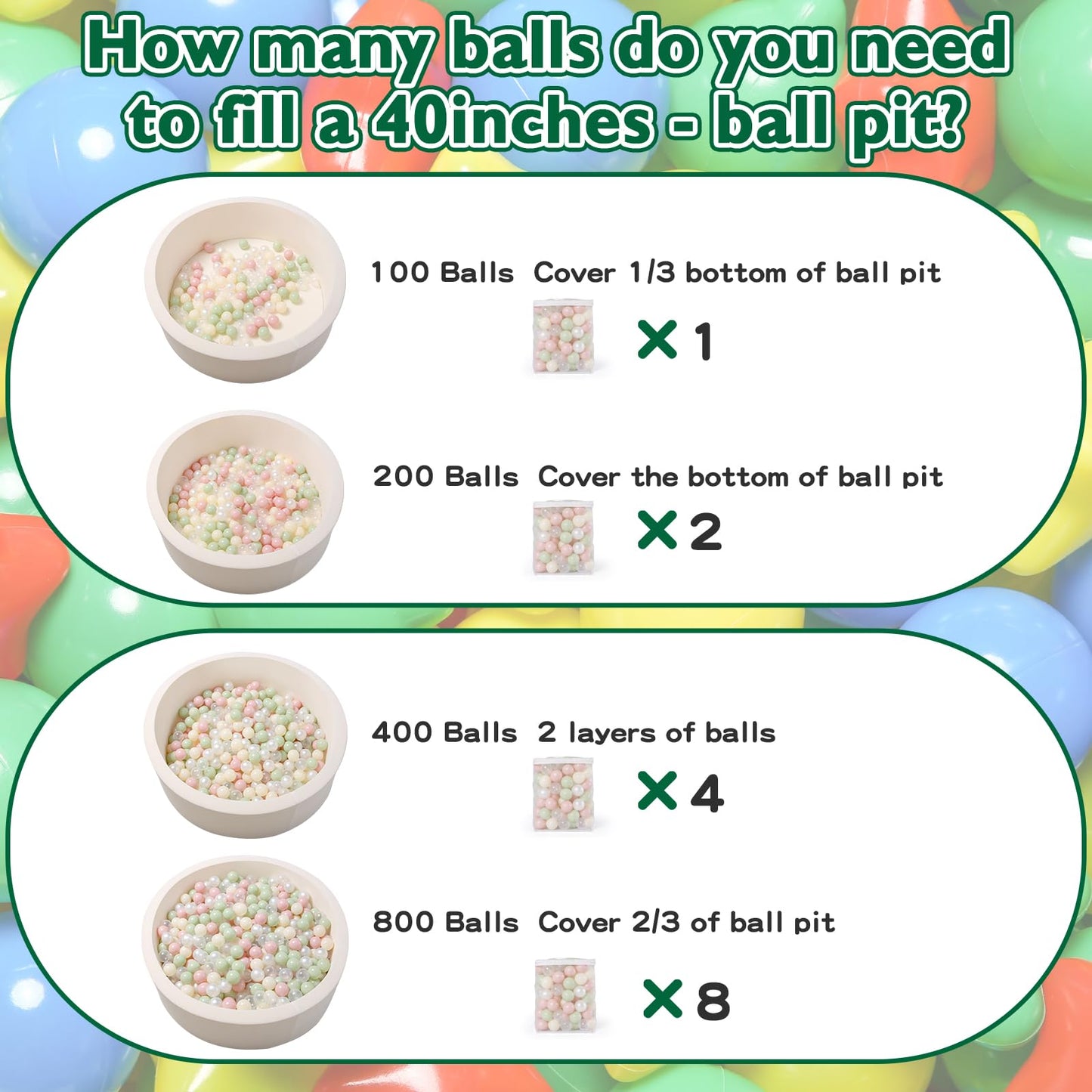 TRENDPLAY Plastic Balls for Ball Pits – 50-Pack, Hollow 2.2-Inch, Pearl White