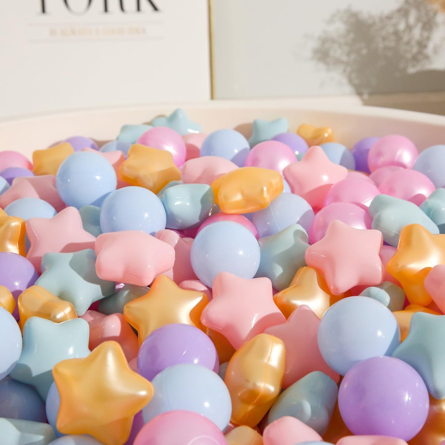 TRENDPLAY 200-Star Ball Pit Balls for Toddlers – Purple Star & Round