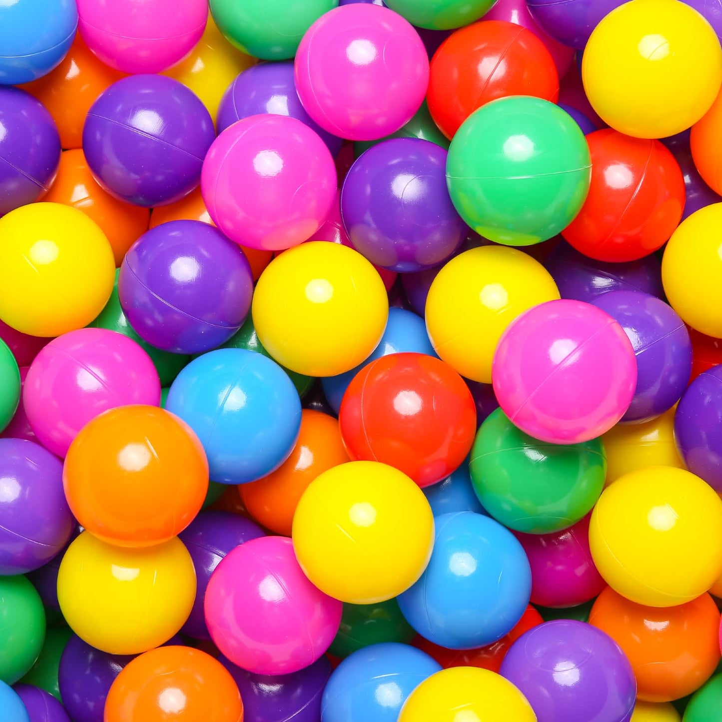 TRENDPLAY Rainbow Ball Pit Balls – 500-Pack, 2.2-inch Hollow Plastic Balls for Toddlers