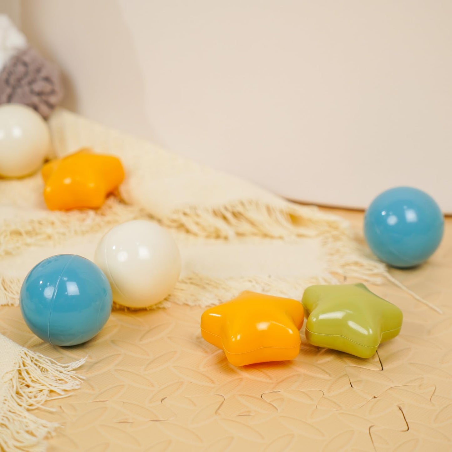 TRENDPLAY Star Ball Pit Balls – 50 Mixed Shapes for Toddlers (2.2-inch)