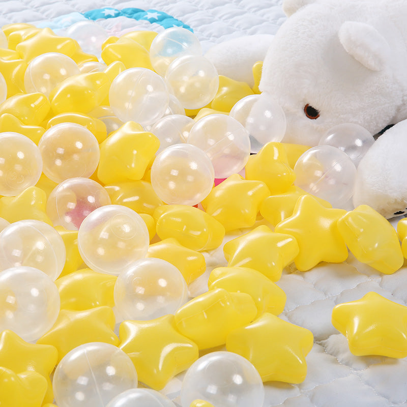 TRENDPLAY Star Ball Pit Balls for Toddlers – 200 Non-Toxic Yellow Clear