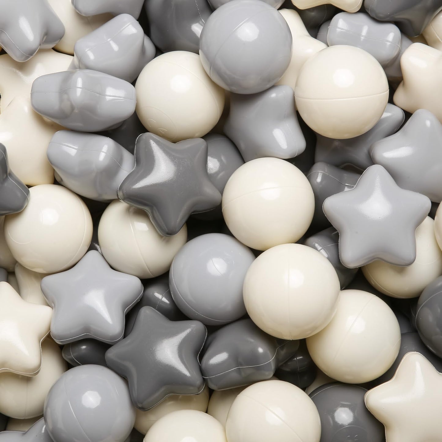 TRENDPLAY Star Ball Pit Balls for Toddlers – 200 Count, Non-Toxic, Gradient Creamy Gray