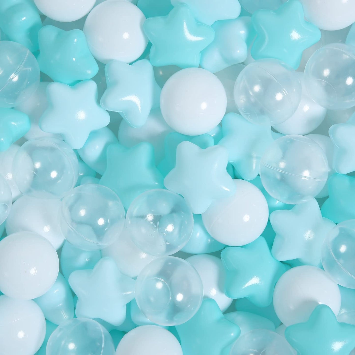 TRENDPLAY Star Ball Pit Balls for Toddlers – 100 Count, Non-Toxic, Safe Play, Green & Clear