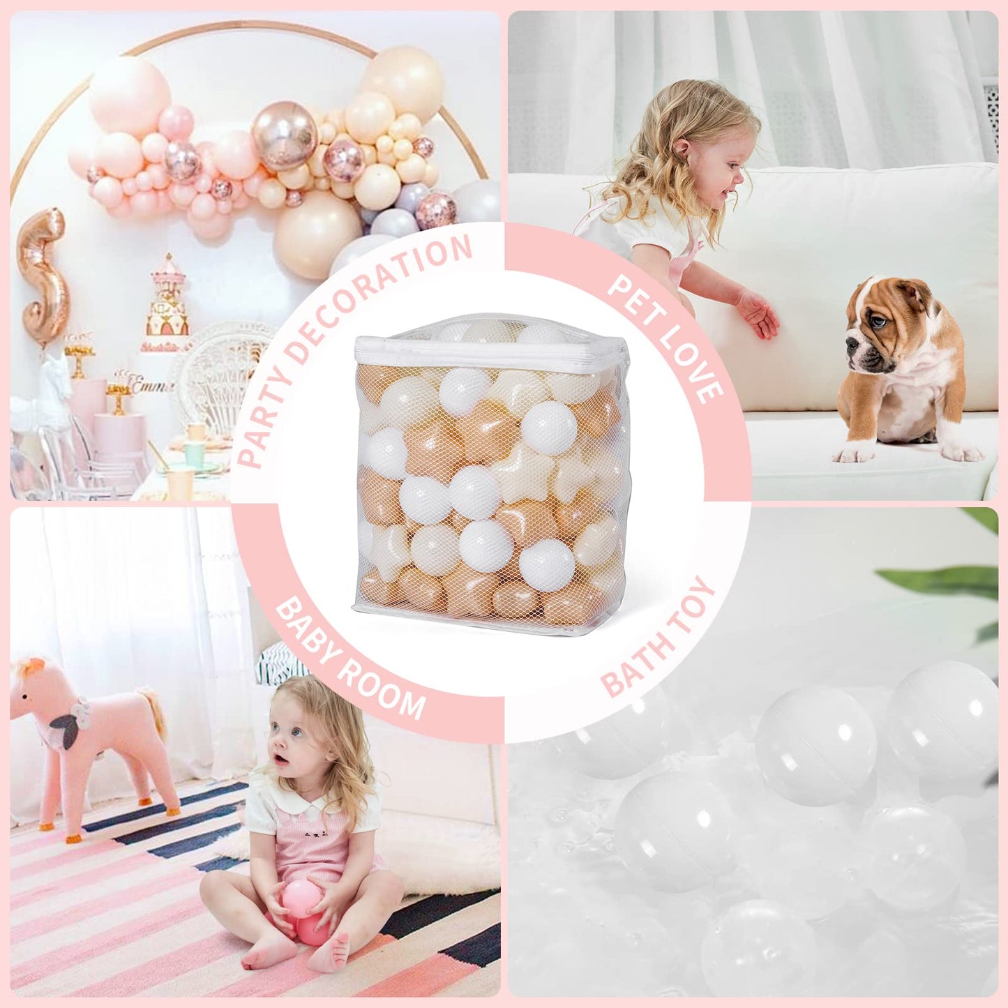 TRENDPLAY Star Ball Pit Balls – 100 Count, Non-Toxic Plastic for Toddlers (Indoor/Outdoor)