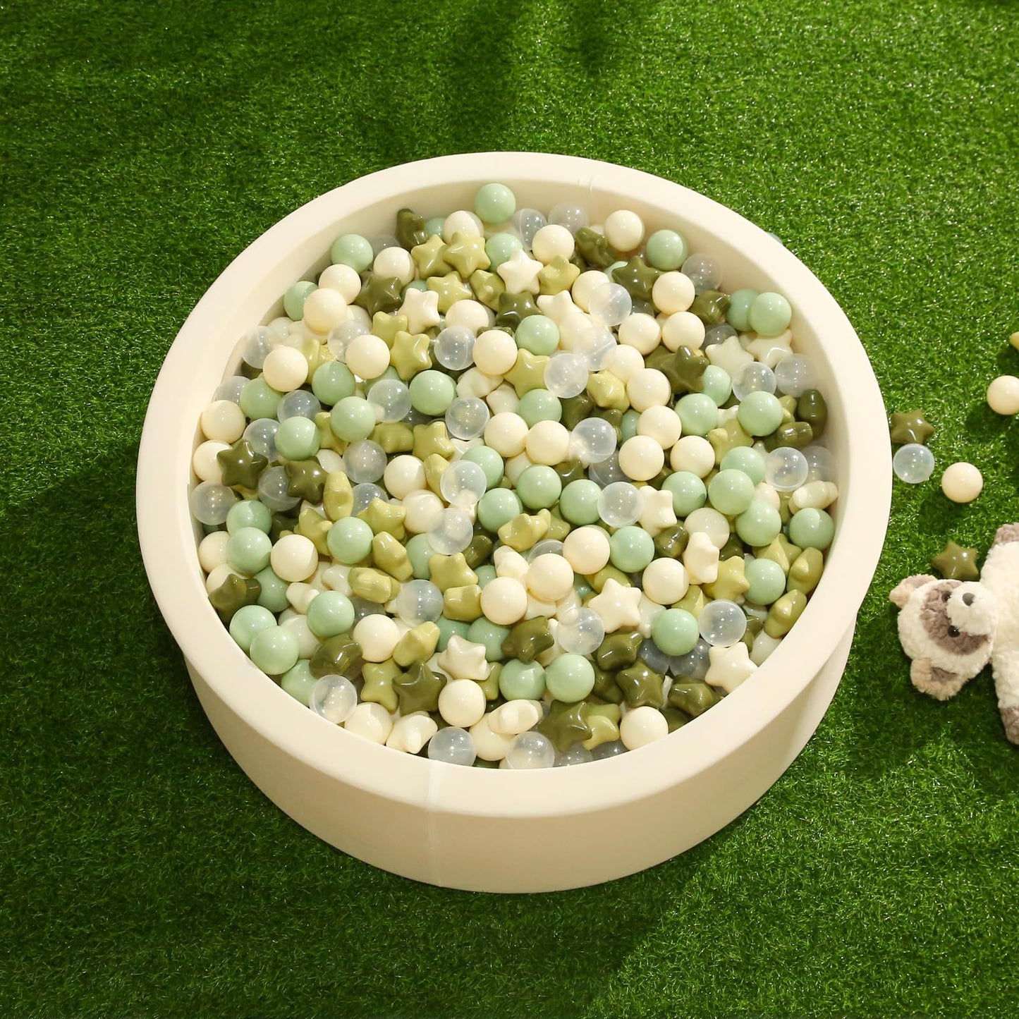 TRENDPLAY Star Ball Pit Balls 100 – Green Star-Shaped Balls for Toddlers | Party Decor & Play
