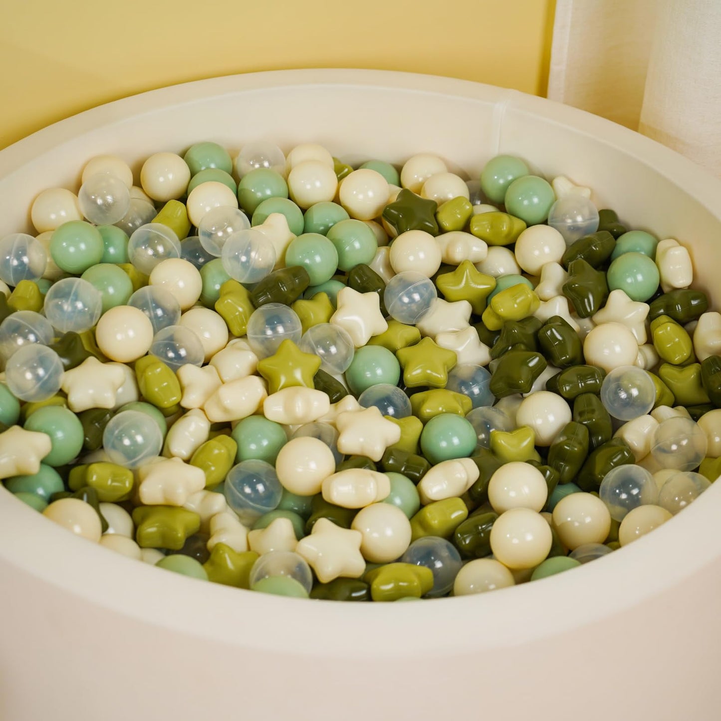 TRENDPLAY Star Ball Pit Balls 100 – Green Star-Shaped Balls for Toddlers | Party Decor & Play