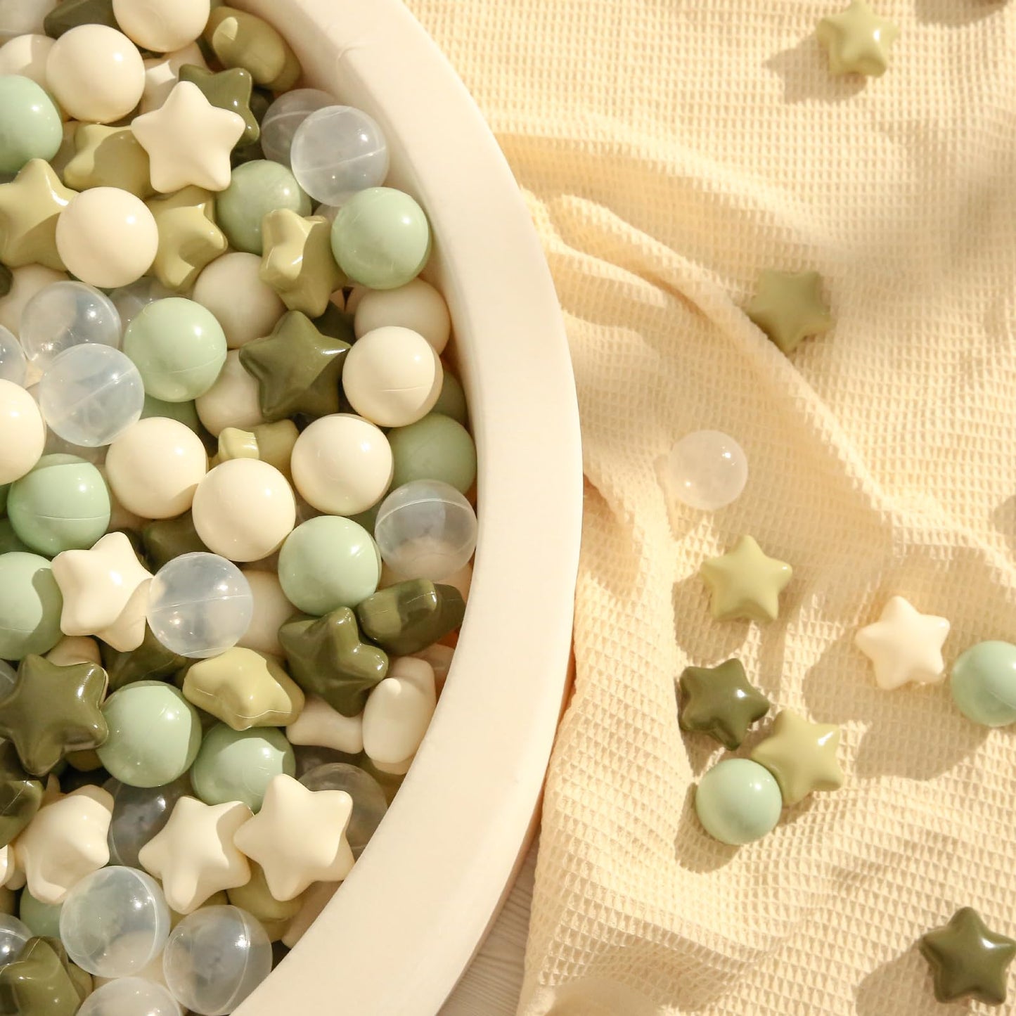 TRENDPLAY Star Ball Pit Balls 100 – Green Star-Shaped Balls for Toddlers | Party Decor & Play