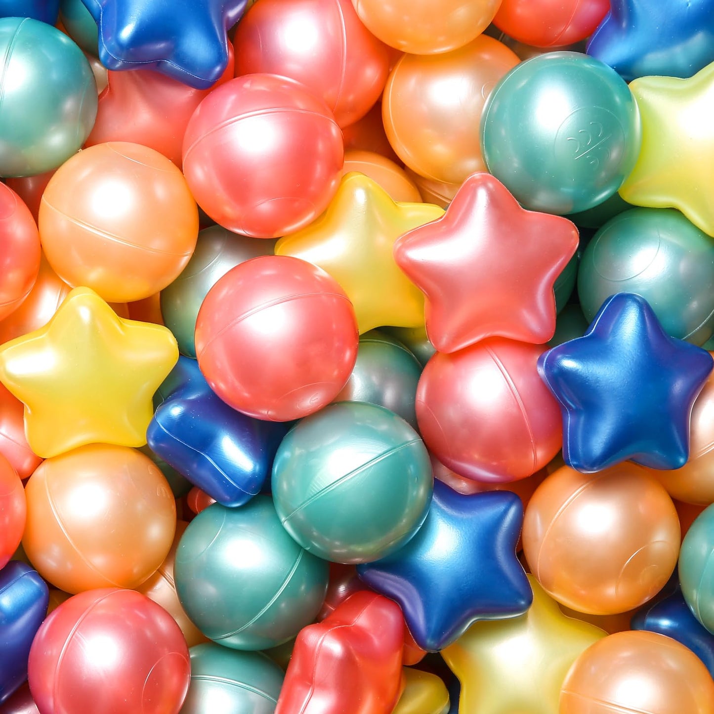TRENDPLAY Star Ball Pit Balls for Toddlers – 200 Count, Non-Toxic, Pearl Color Mix