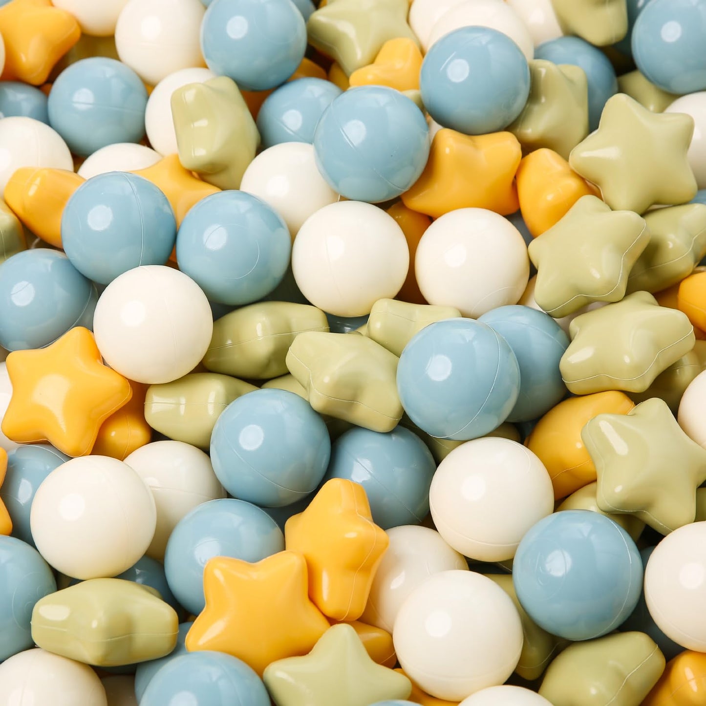 TRENDPLAY Star Ball Pit Balls 500 – Safe Toddler Toys (Yellow/Blue/Green)