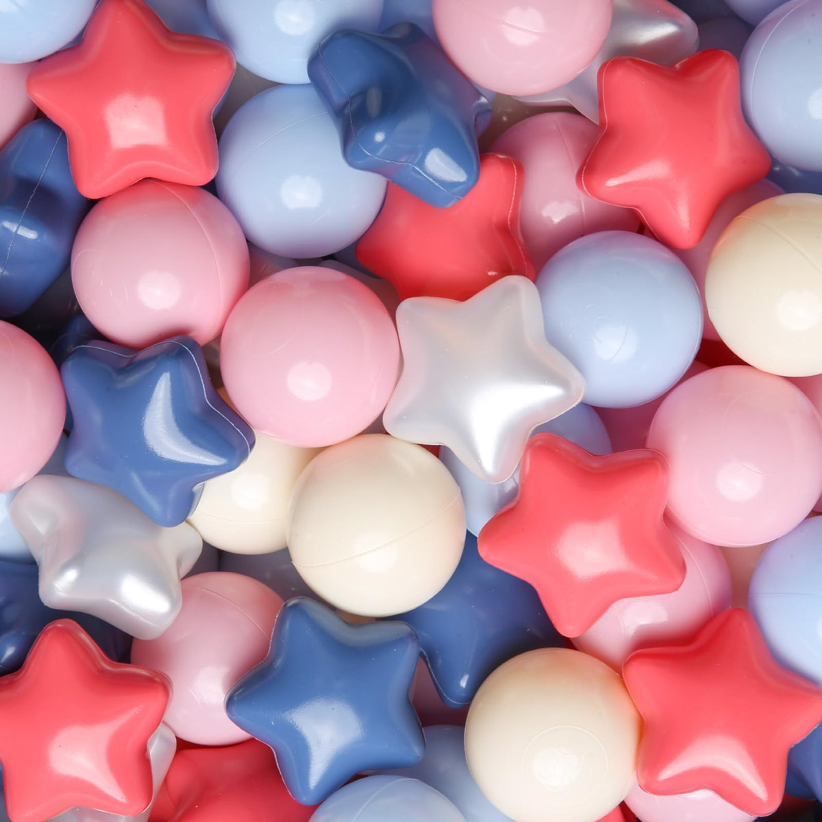 TRENDPLAY Star Ball Pit Balls for Toddlers – 200 Count, Creamy Pink & Blue, Non-Toxic