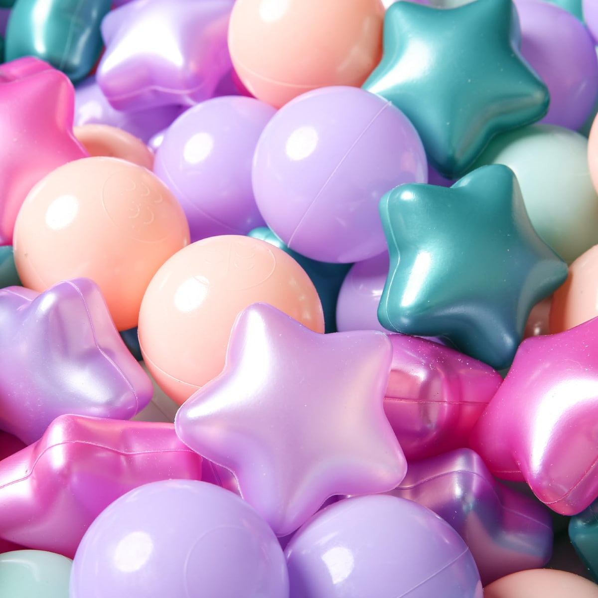 TRENDPLAY Star Ball Pit Balls – 200 Count, Non-Toxic Play Balls for Toddlers (Green & Purple)