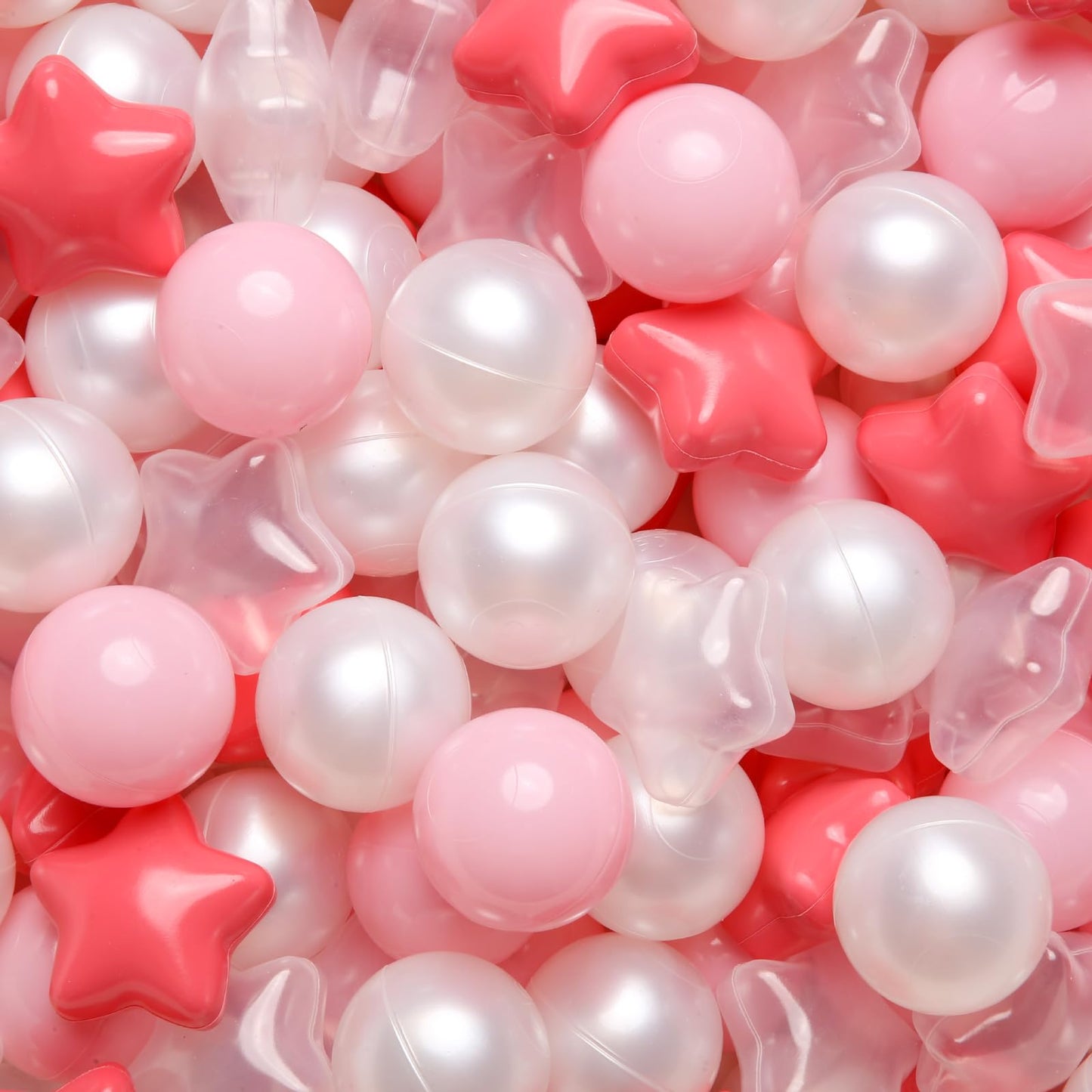 TRENDPLAY Star Ball Pit Balls 500 – Pink & Pearl White for Toddlers