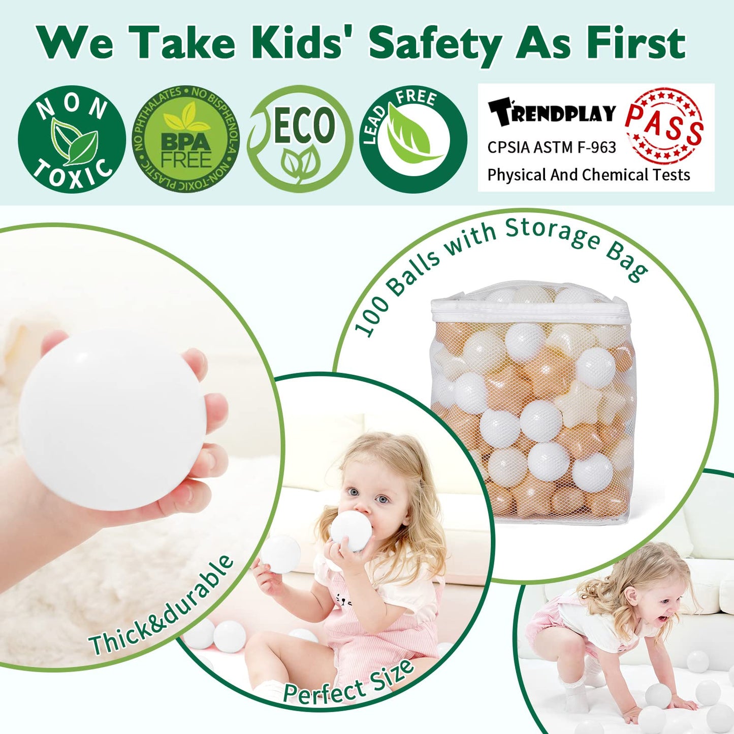 TRENDPLAY Star Ball Pit Balls – 100 Count, Non-Toxic Plastic for Toddlers (Indoor/Outdoor)