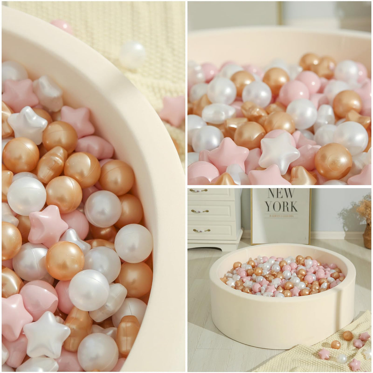 TRENDPLAY Star Ball Pit Balls – 200 Count, Non-Toxic, 2.2” Diameter, Colorful Star Shapes
