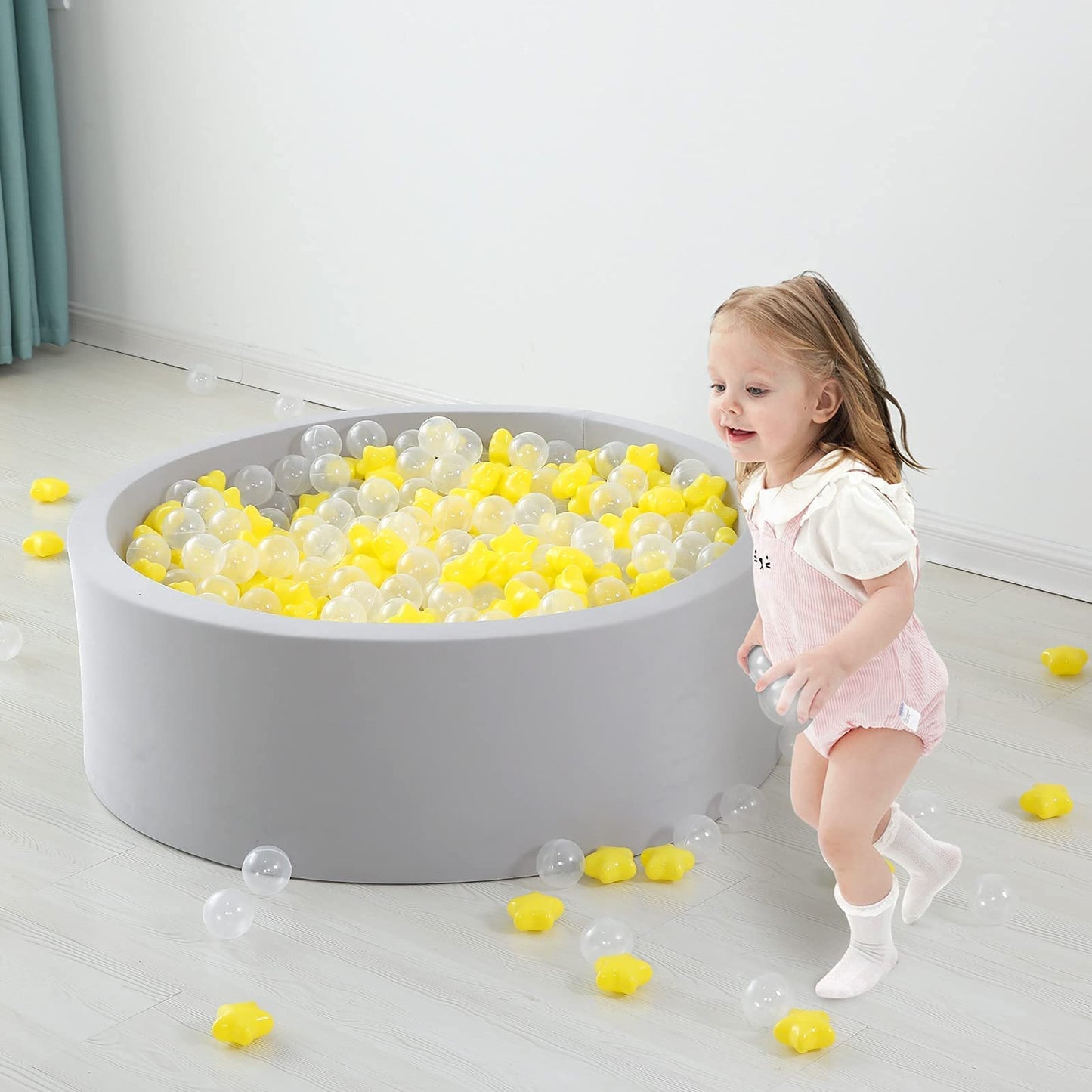 TRENDPLAY Star Ball Pit Balls – 100 Pack, Yellow Clear, Non-Toxic