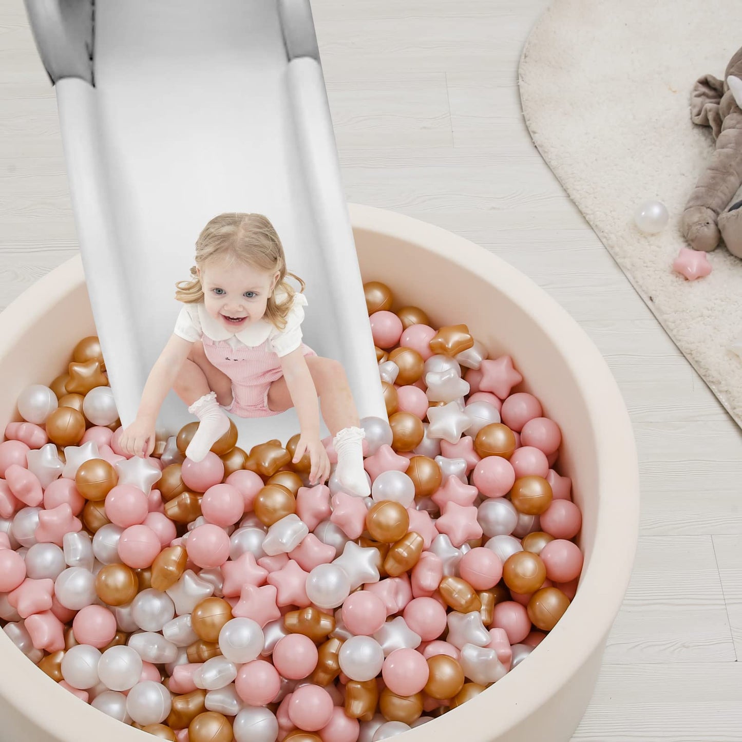 TRENDPLAY Star Ball Pit Balls – 200 Count, Non-Toxic, 2.2” Diameter, Colorful Star Shapes