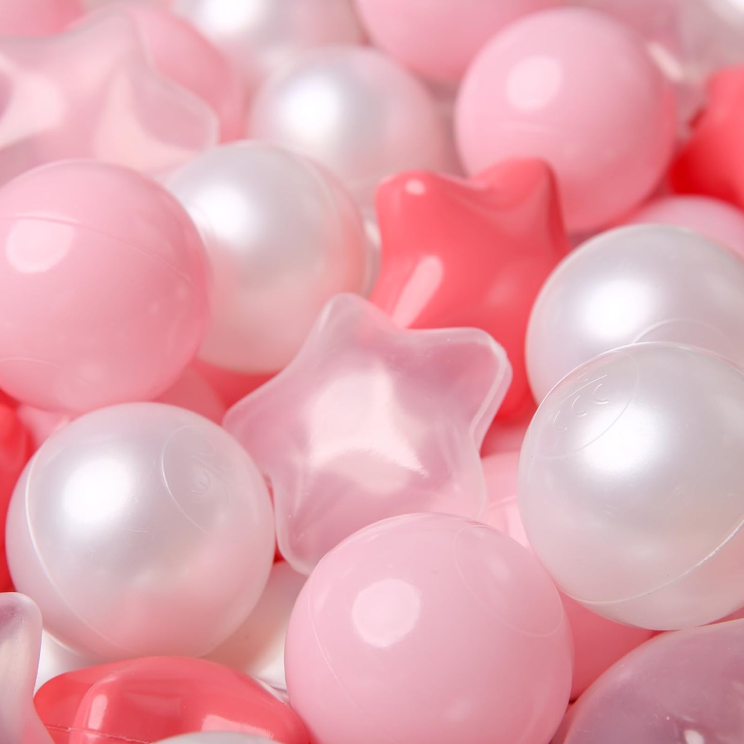 TRENDPLAY Star Ball Pit Balls 500 – Pink & Pearl White for Toddlers