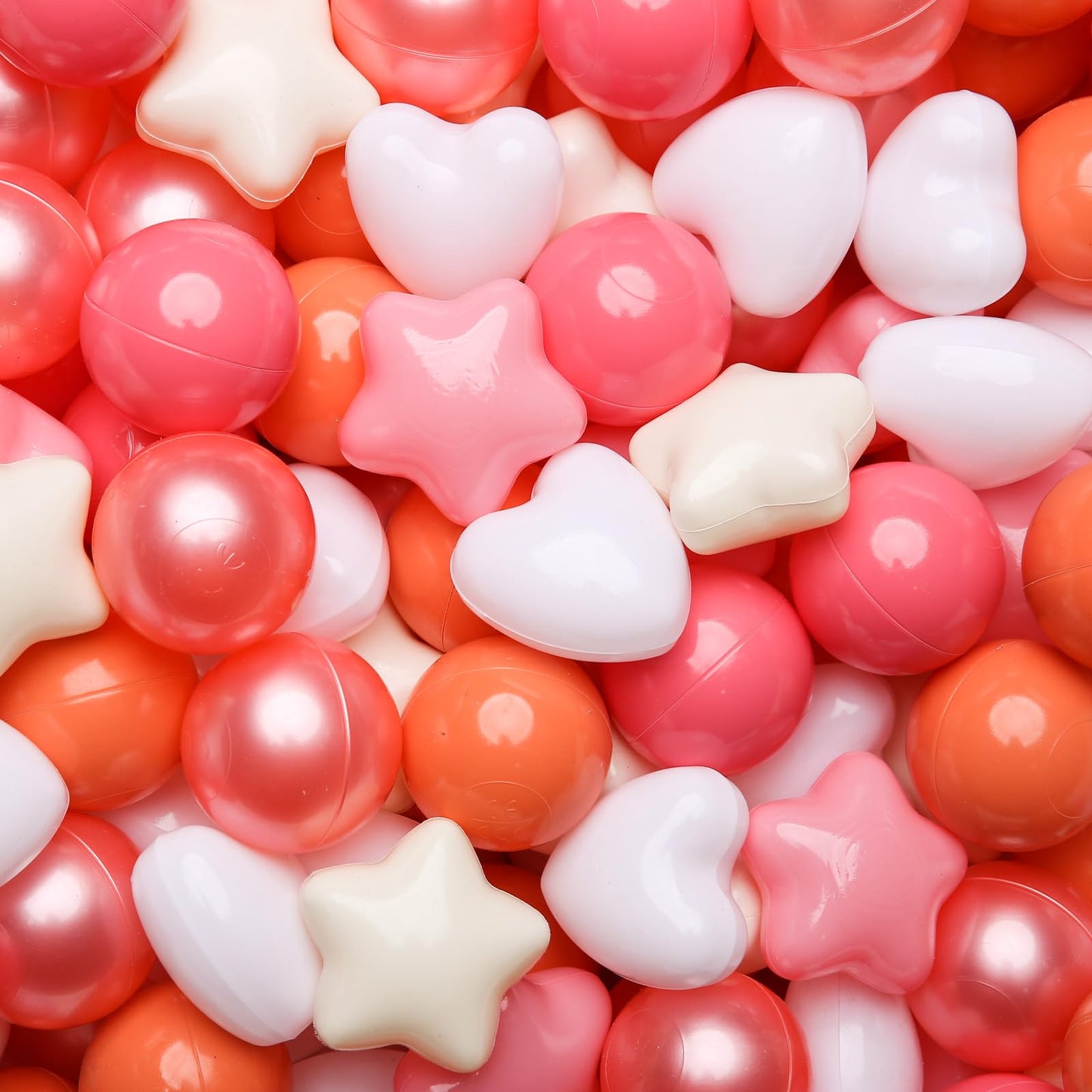 TRENDPLAY Ball Pit Balls – Star & Heart Shapes, 100 Count | Safe, Colorful Play for Toddlers