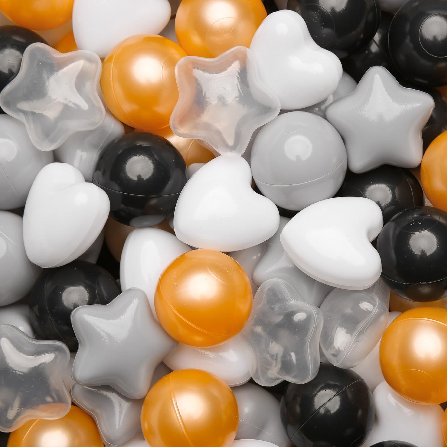 TRENDPLAY Ball Pit Balls – 200 Count Stars & Hearts, Safe Plastic