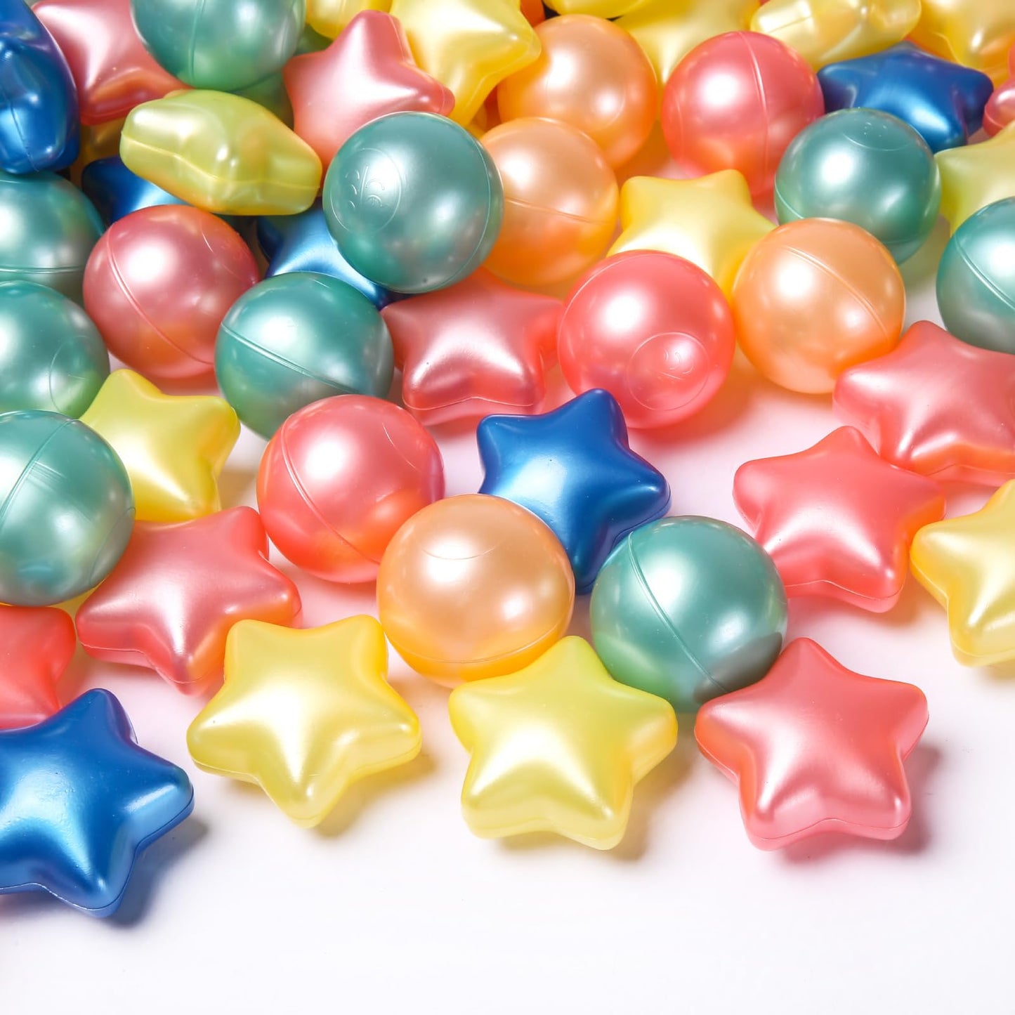 TRENDPLAY Star Ball Pit Balls for Toddlers – 200 Count, Non-Toxic, Pearl Color Mix