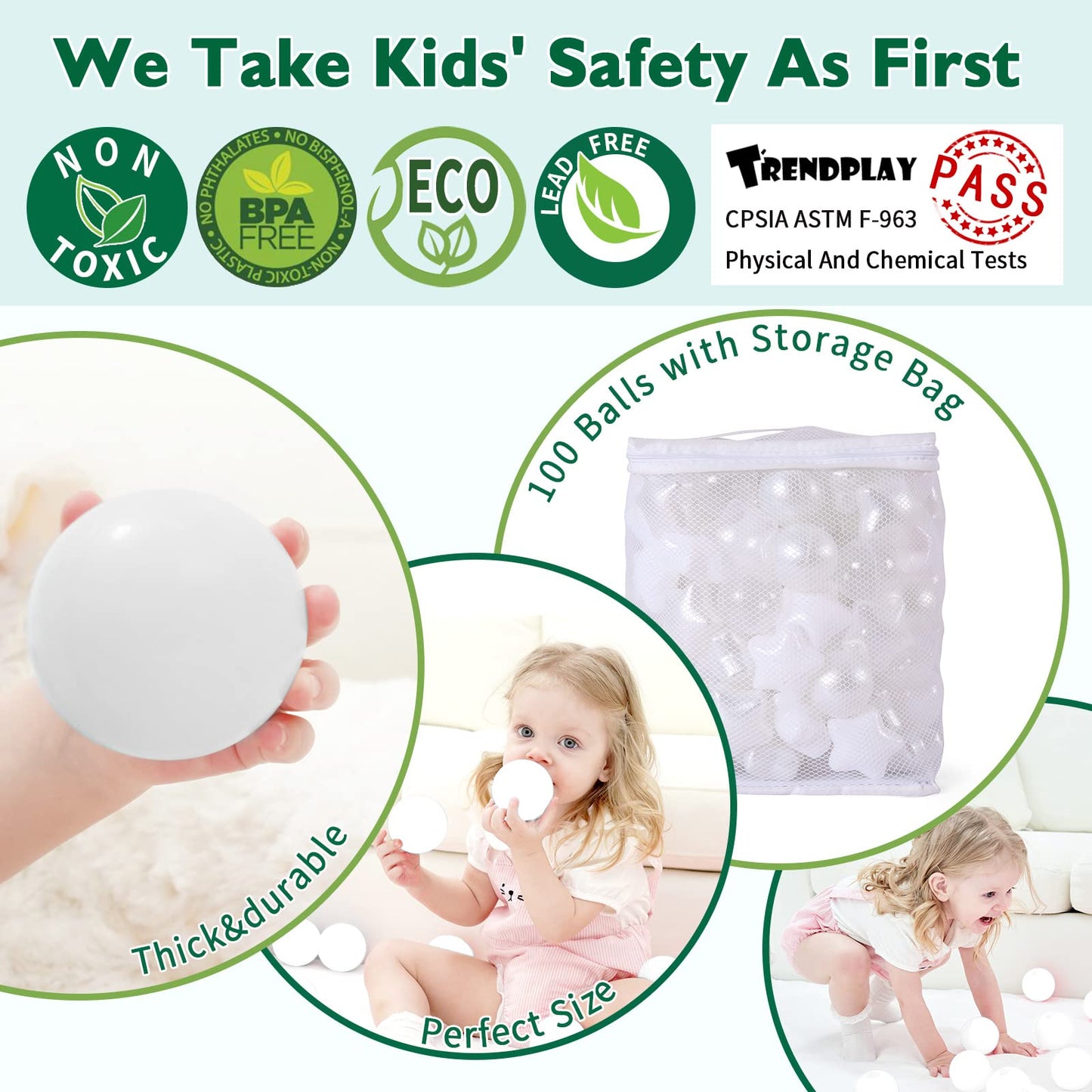 TRENDPLAY Star Ball Pit Balls for Toddlers – 100 Count, Non-Toxic Star-Shaped Balls for Ball Pits, Parties, and Decorations