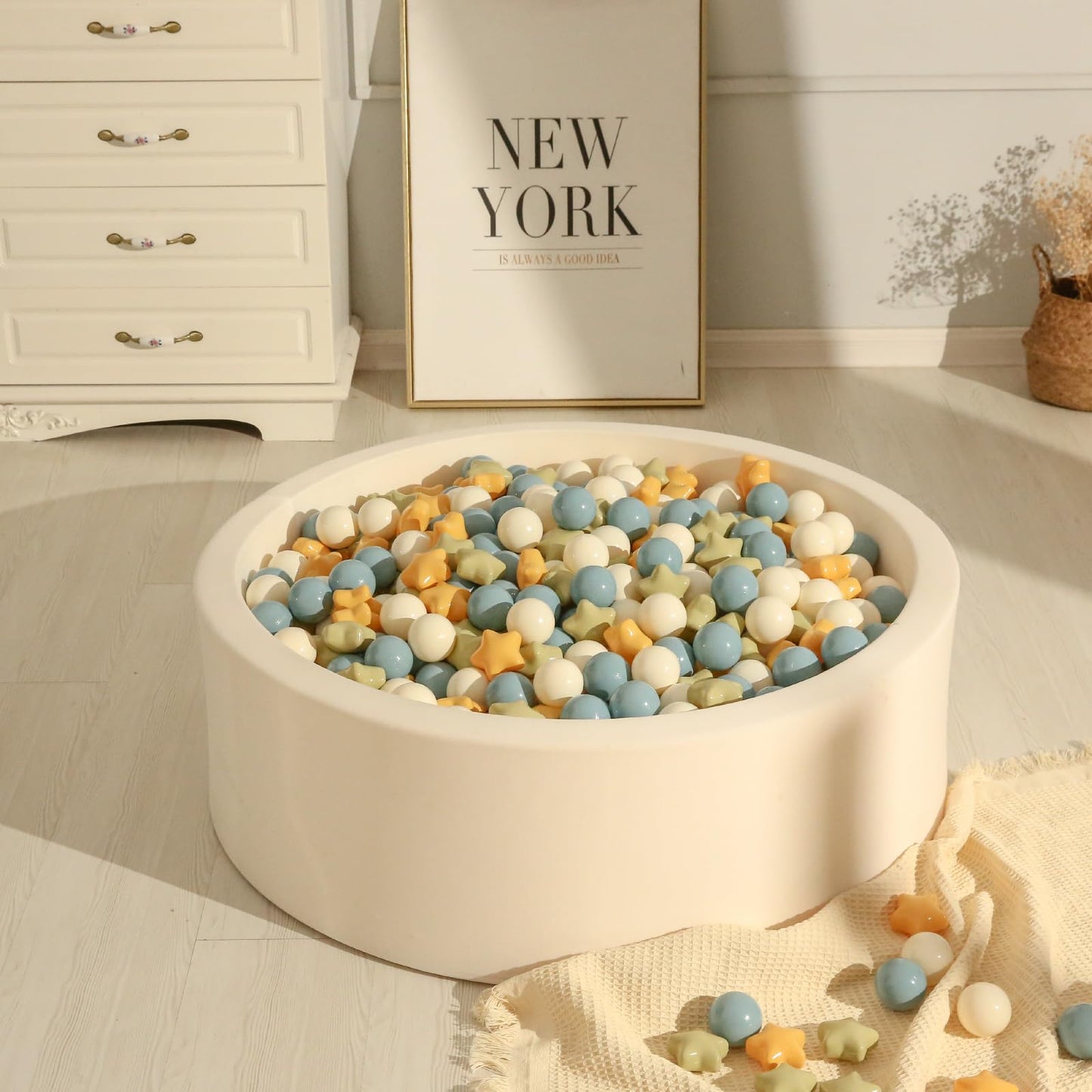 TRENDPLAY Star Ball Pit Balls – 50 Mixed Shapes for Toddlers (2.2-inch)