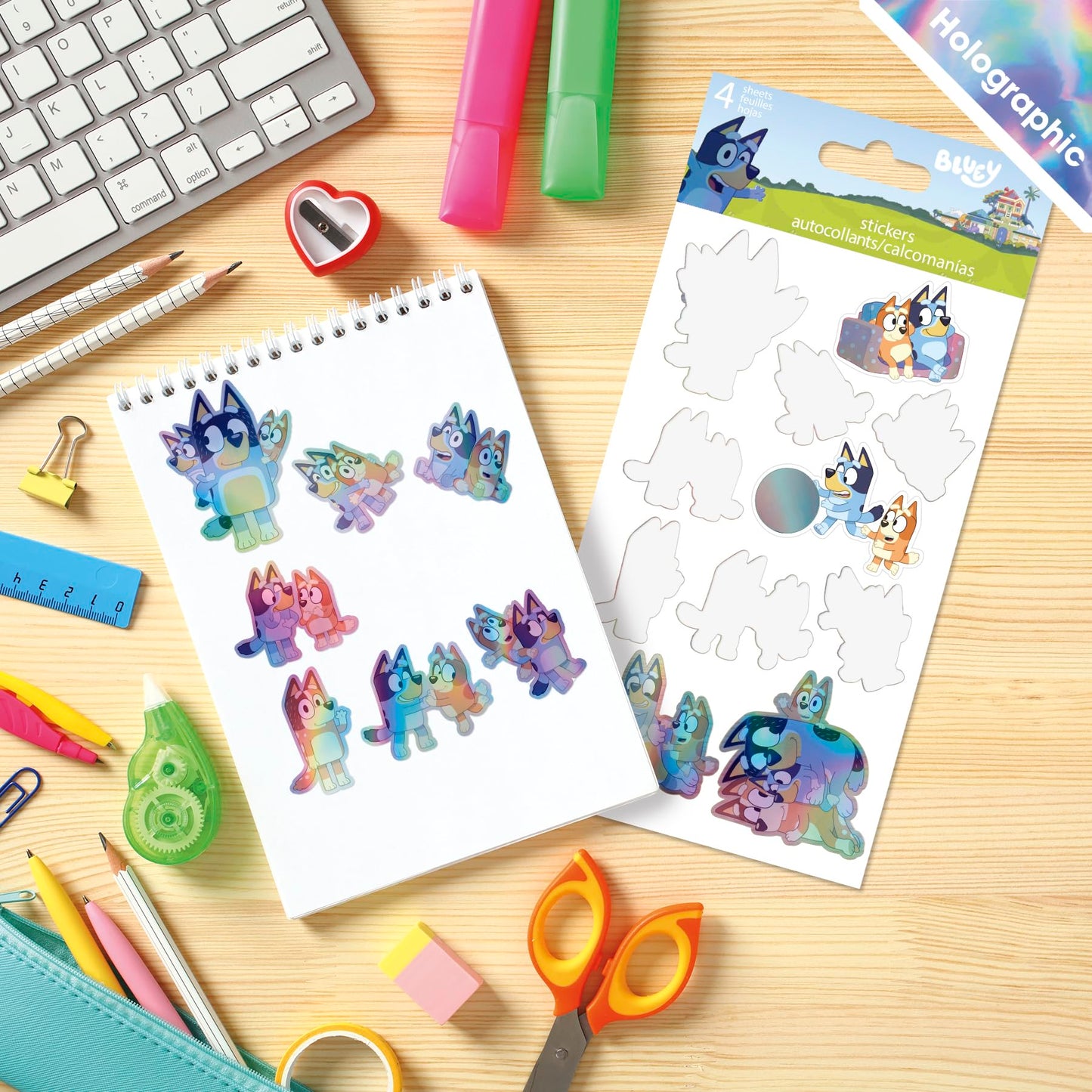 Bluey Holographic Stickers Pack – Officially Licensed by Trends International
