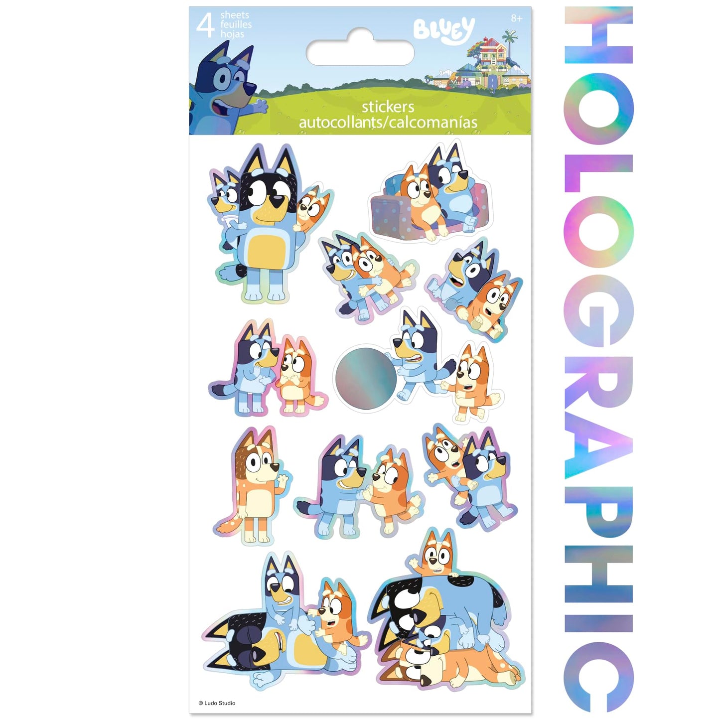 Bluey Holographic Stickers Pack – Officially Licensed by Trends International
