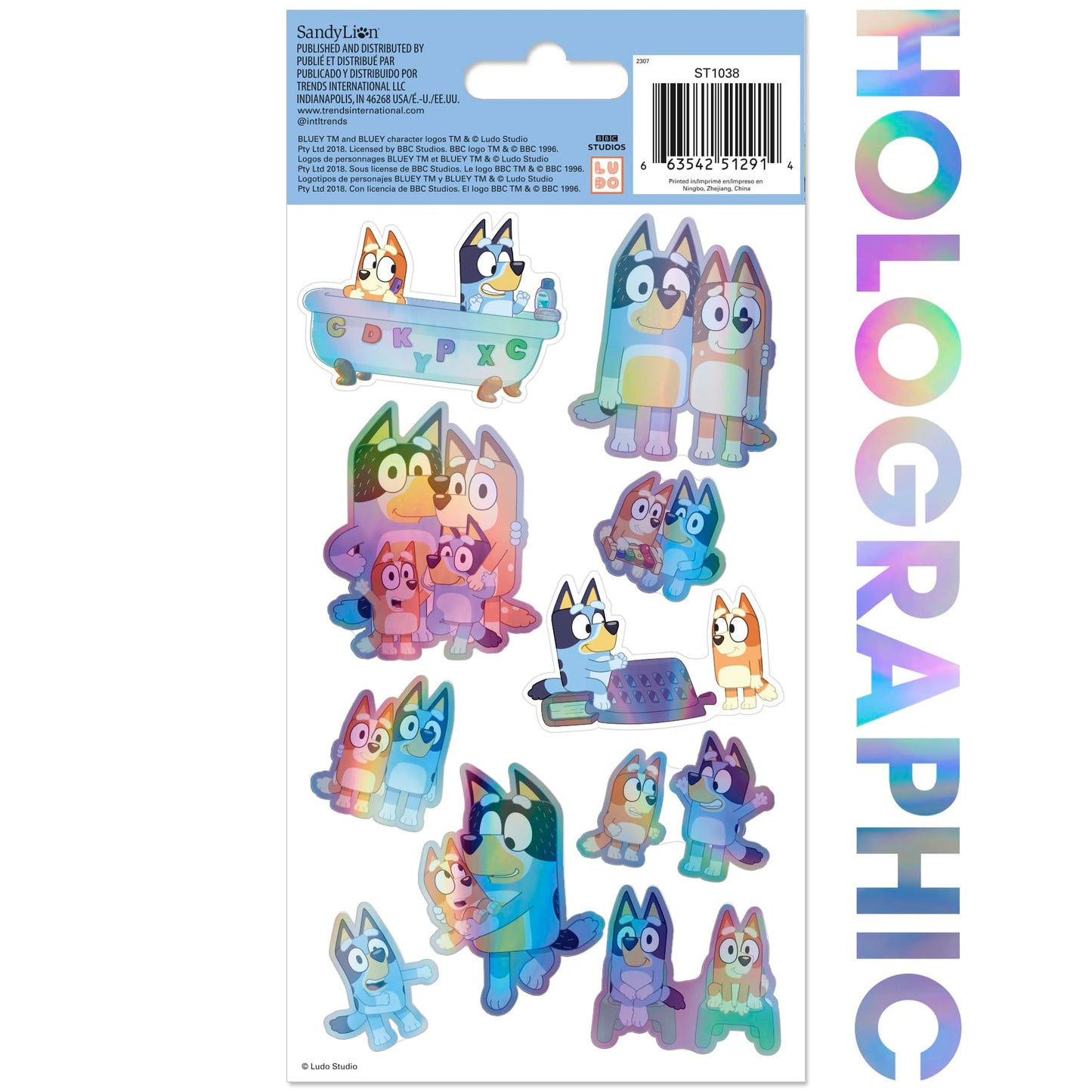 Bluey Holographic Stickers Pack – Officially Licensed by Trends International
