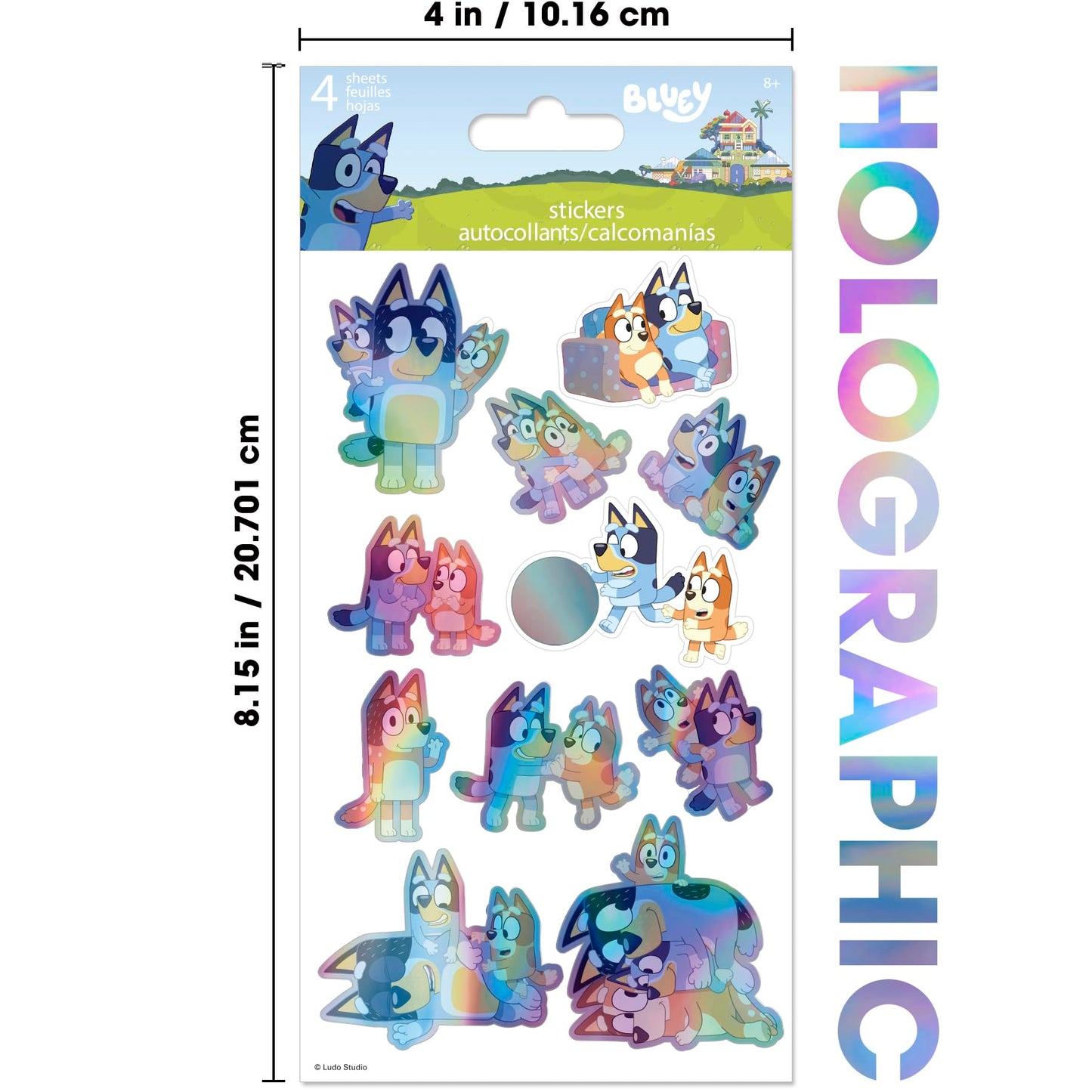 Bluey Holographic Stickers Pack – Officially Licensed by Trends International
