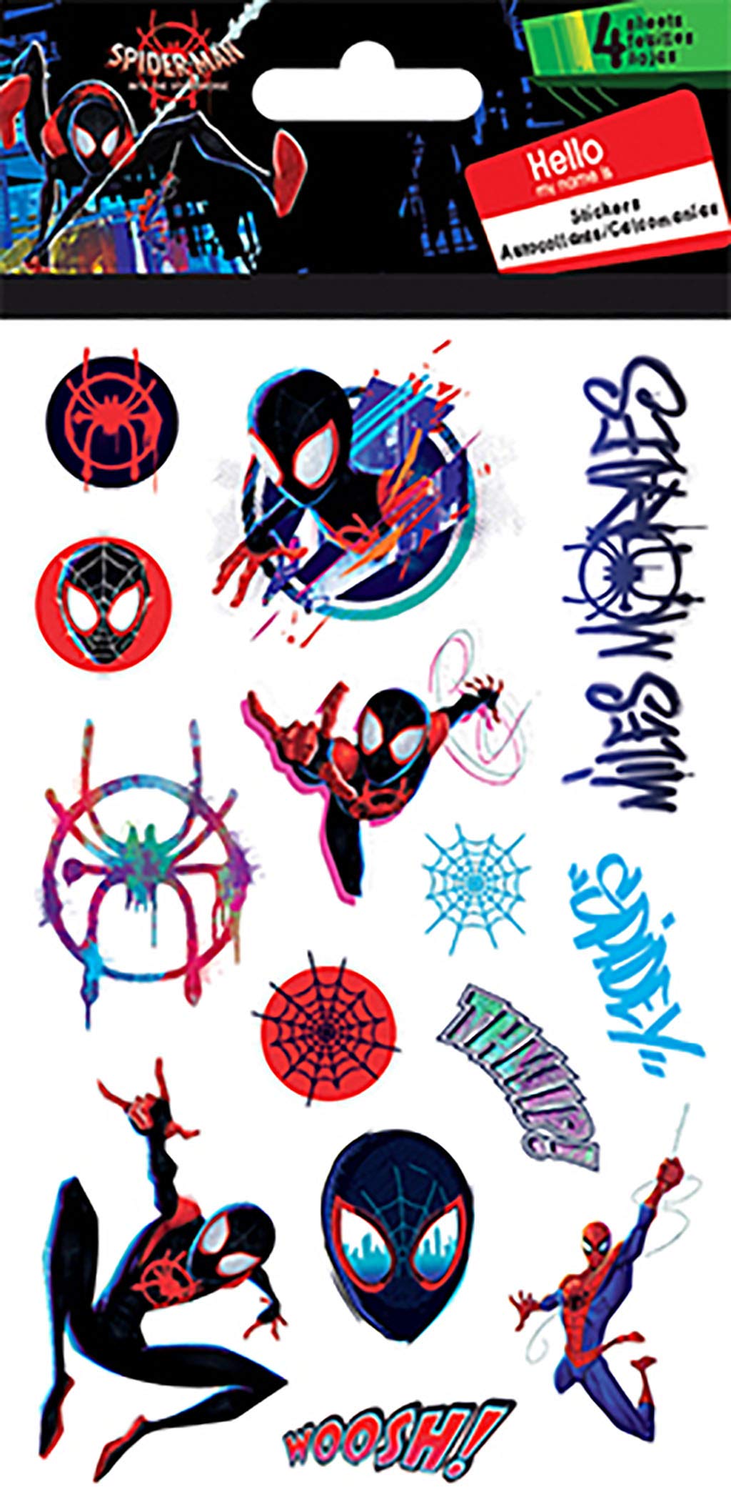 Trends International Spiderman Spiderverse Standard 4 Sheet – Licensed Sticker Sheets