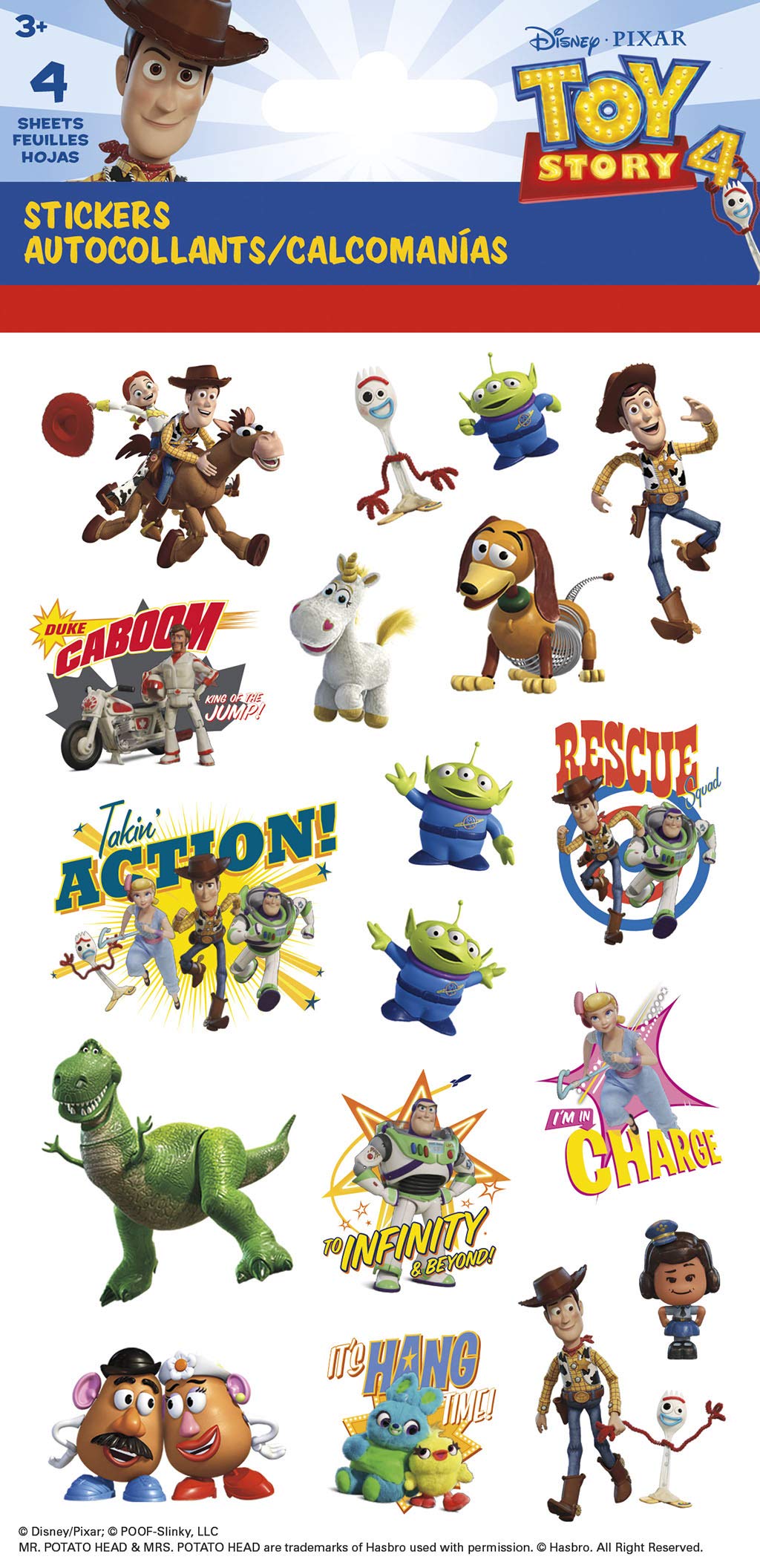 Toy Story 4 Standard Sticker 4 Sheet Pack | Trends International