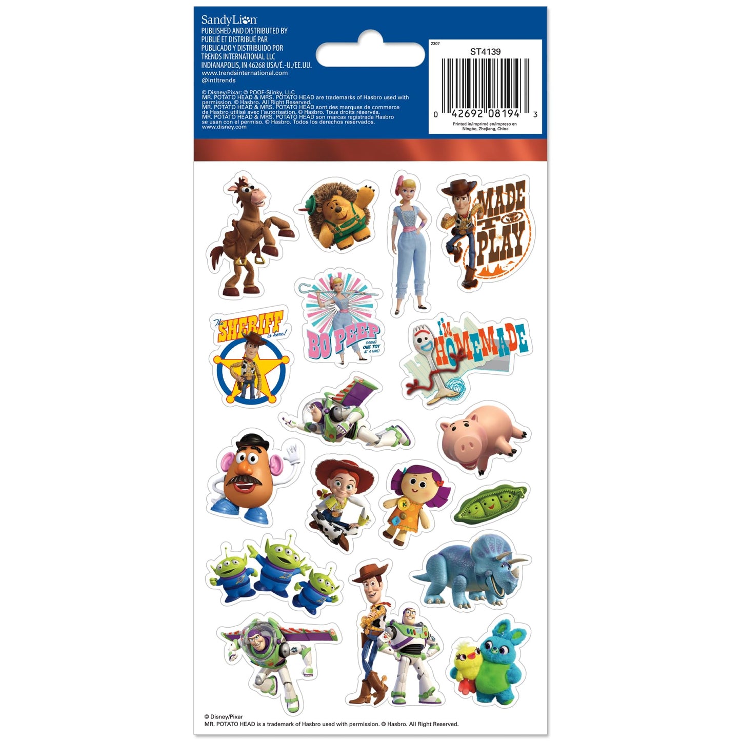 Toy Story 4 Standard Sticker 4 Sheet Pack | Trends International