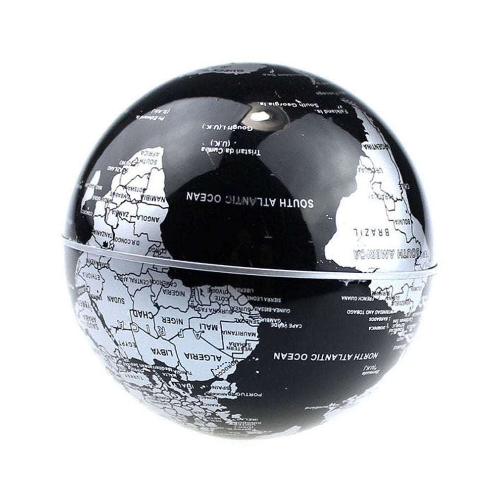 Trenzsary Floating Globe with LED Lights | Magnetic Levitation Desk Decor (C Shape, 3-Inch)