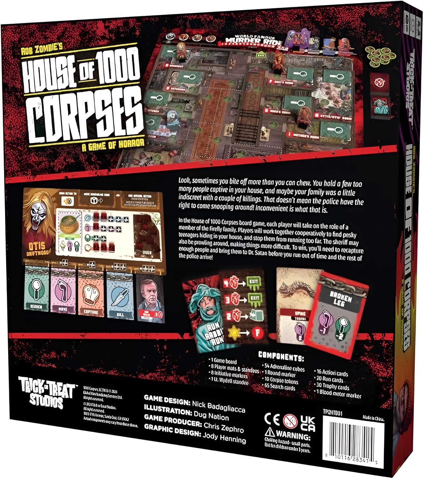 Trick Or Treat Studios Rob Zombie's House of 1000 Corpses Board Game – Officially Licensed Co-Op