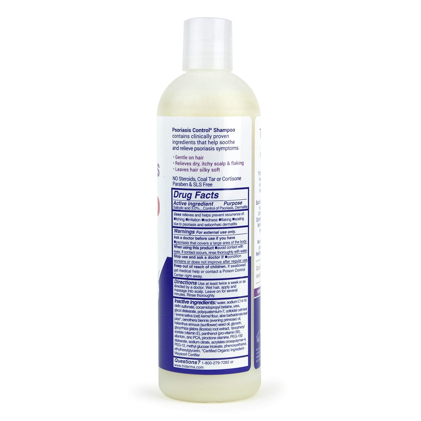 TriDerma Psoriasis Control Scalp Exfoliator Shampoo – 3% Salicylic Acid & Rosemary | No Coal Tar