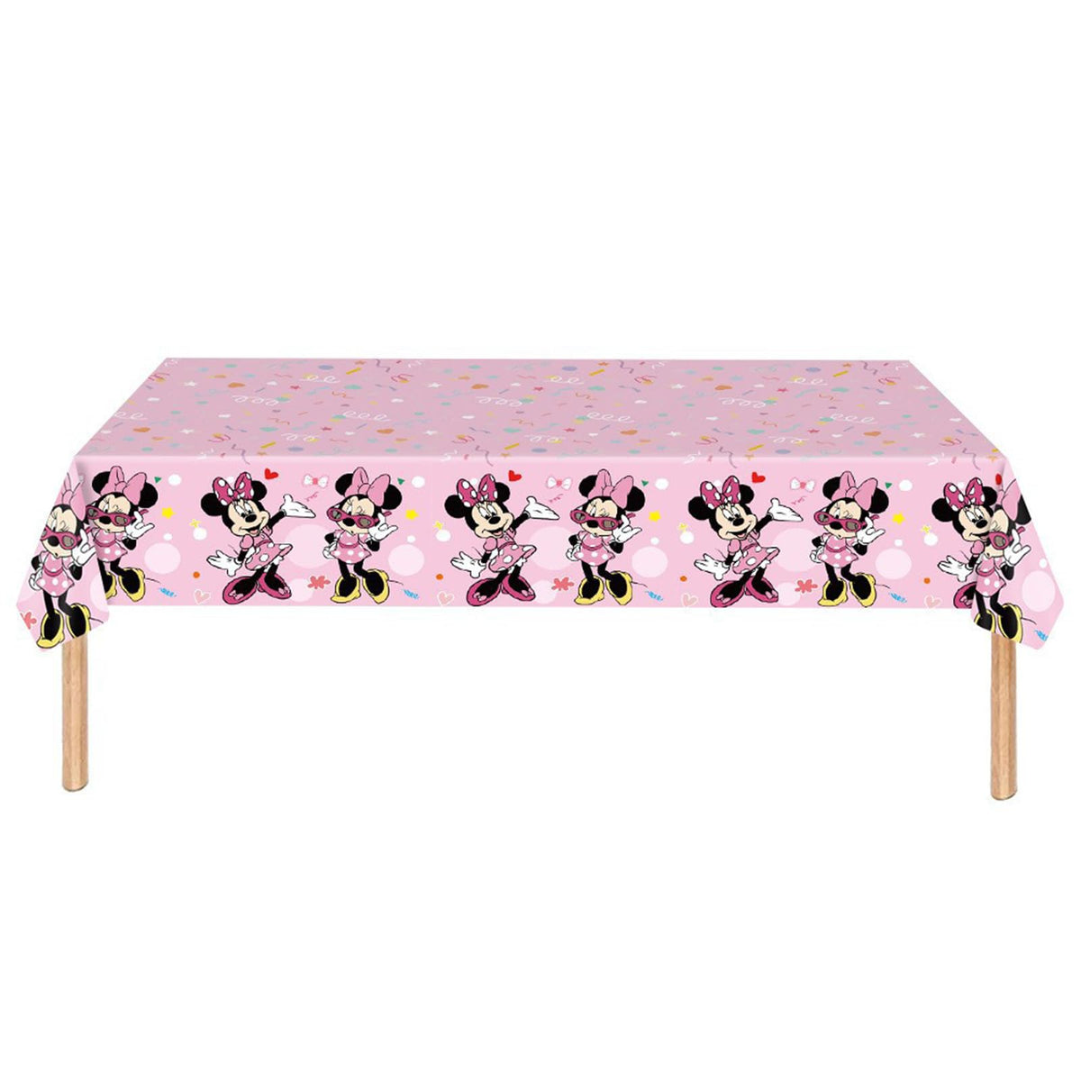 Trifoot 3-Piece Cute Cartoon Mouse Tablecloths – Pink Bow Party Plastic Covers