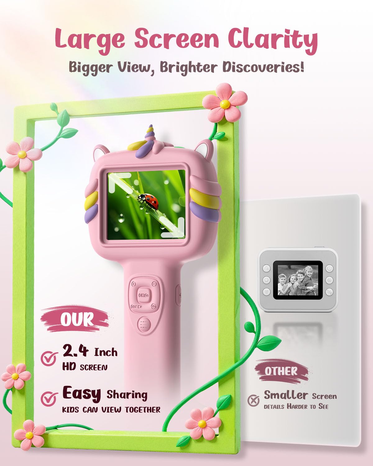 Trigowalt Kids Microscope Camera - Handheld 2.4-Inch Screen, Autofocus, 1000x Magnification