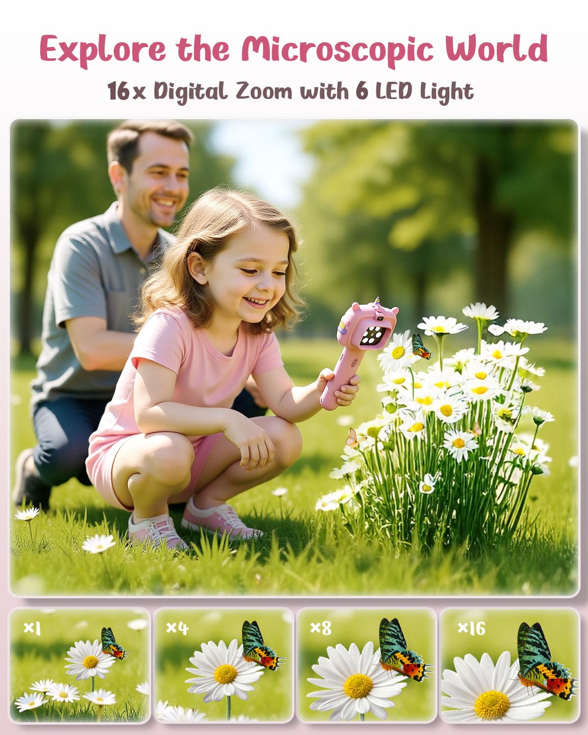 Trigowalt Kids Microscope Camera - Handheld 2.4-Inch Screen, Autofocus, 1000x Magnification