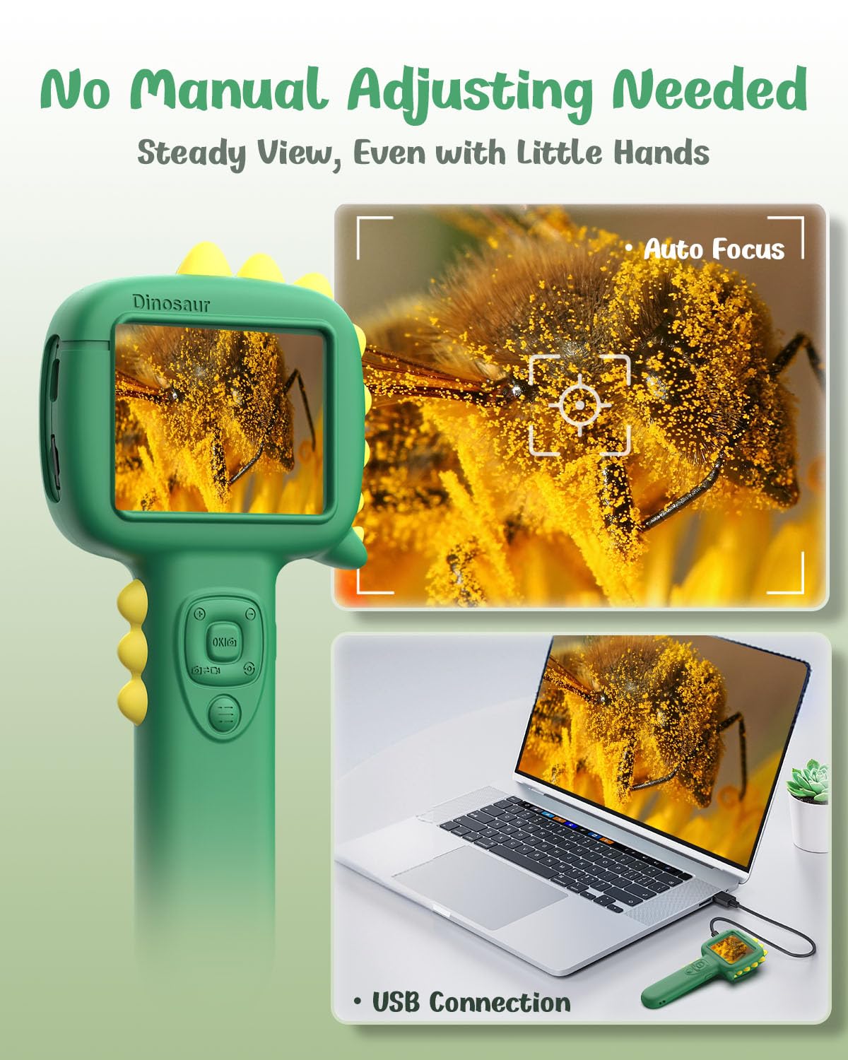 Trigowalt Kids Microscope Camera – Handheld 2.4-inch Screen, Autofocus, Educational Science Kit
